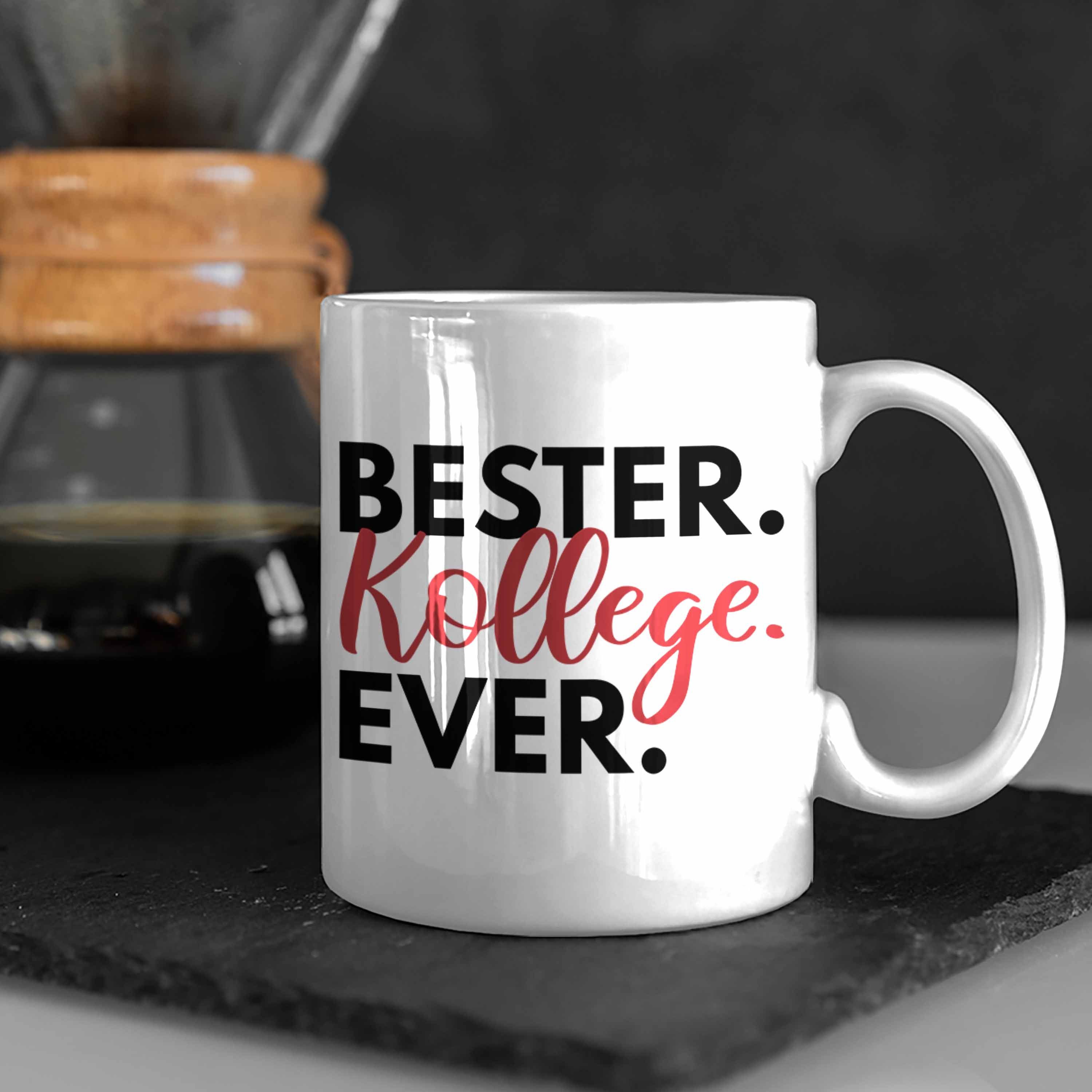 Trendation Tasse Geschenk Lieblingskollege Weiss Kollege Bester Tasse Kollegen - Abschiedsgeschenk Kaffeetasse Büro Trendation