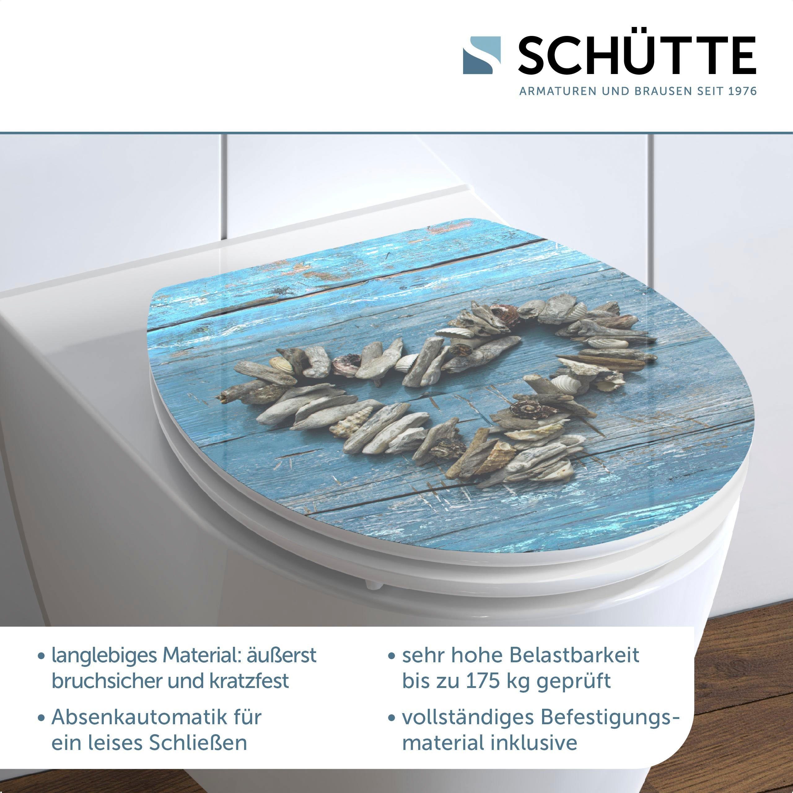 Schütte WC-Sitz Shell Heart, High Gloss mit MDF Holzkern, mit Absenkautomatik