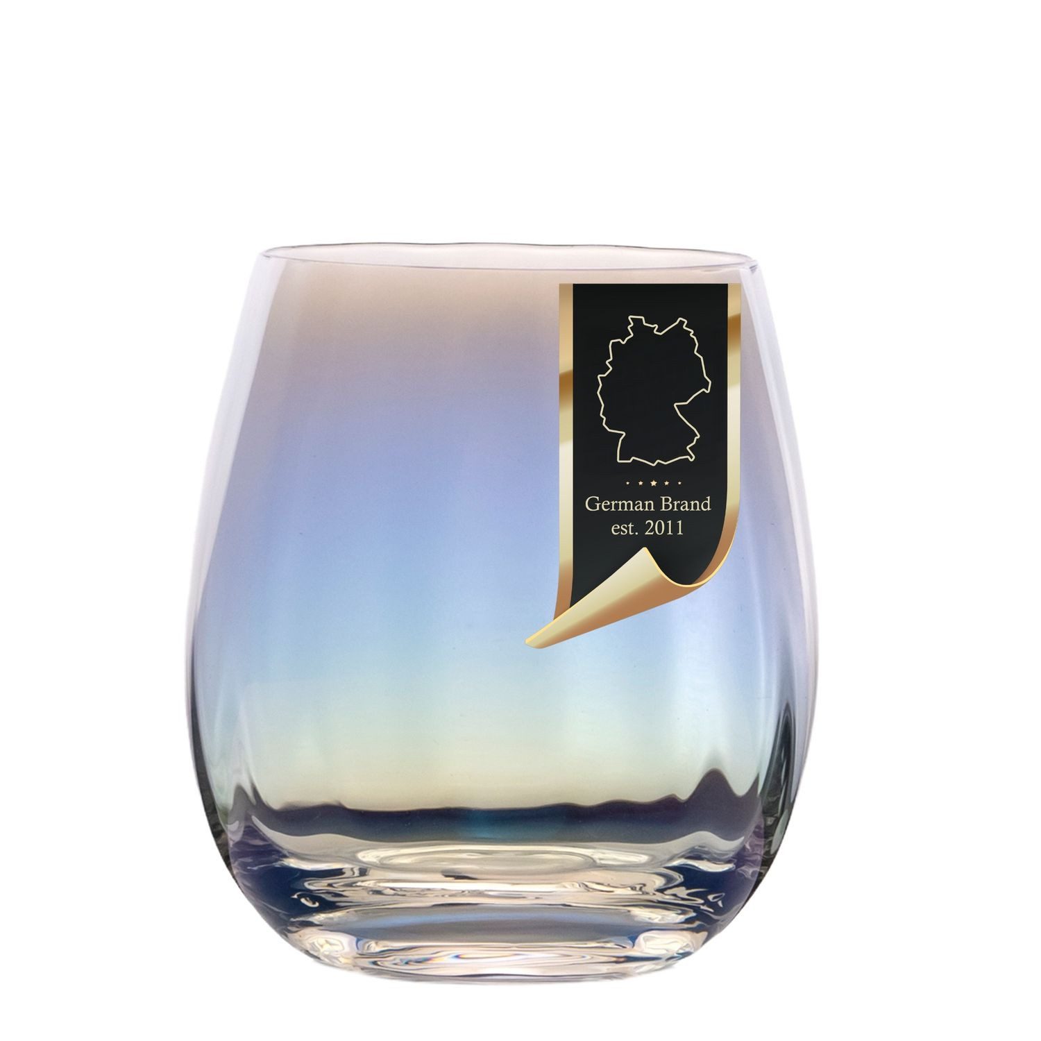 Intirilife Glas, 1-tlg., Glas, Trinkglas 380 ml Wasser Saft Glas Spülmaschinenfest Kristallglas