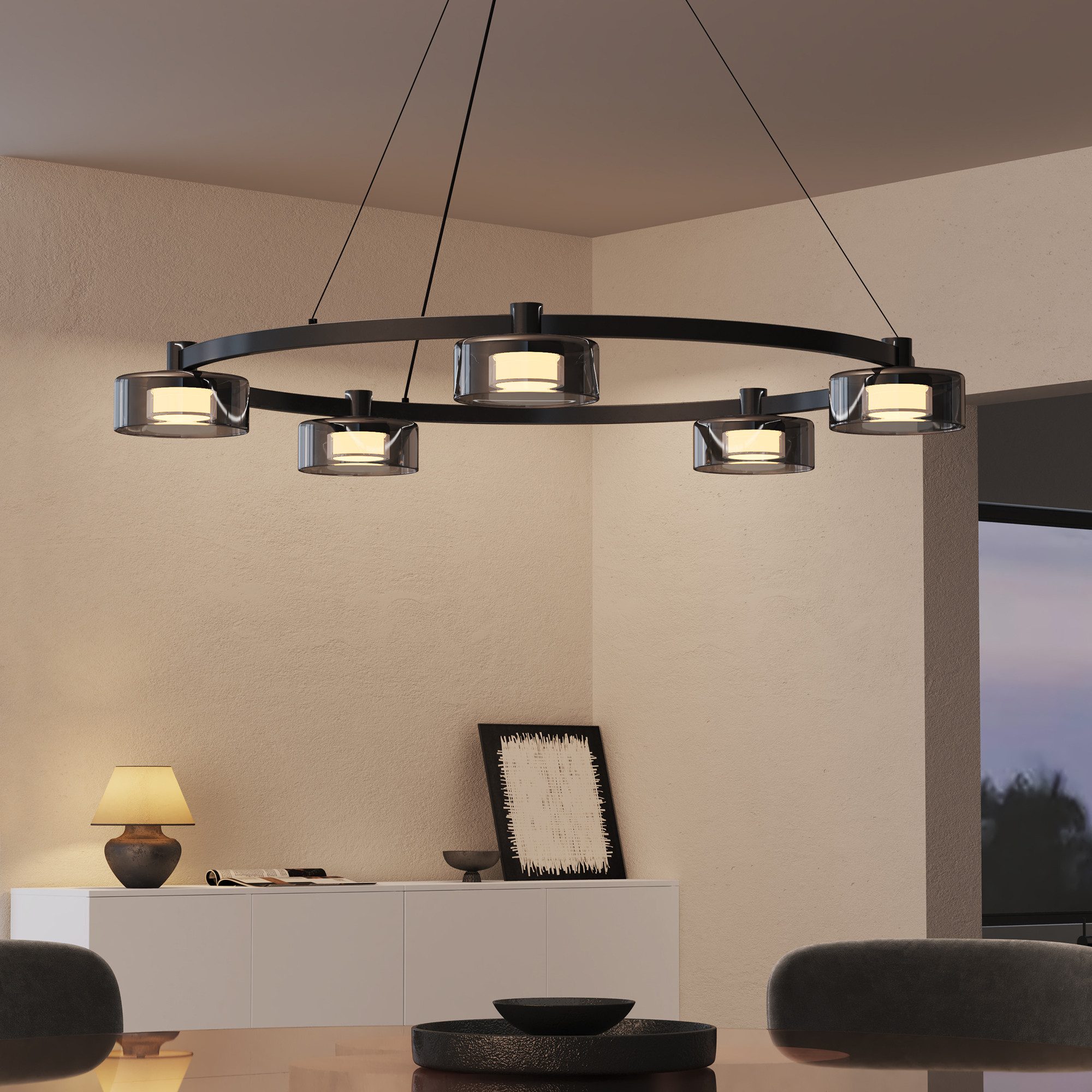 doporro LED Pendelleuchte Hängeleuchte LED Kronleuchter Höhenverstellbar mi günstig online kaufen