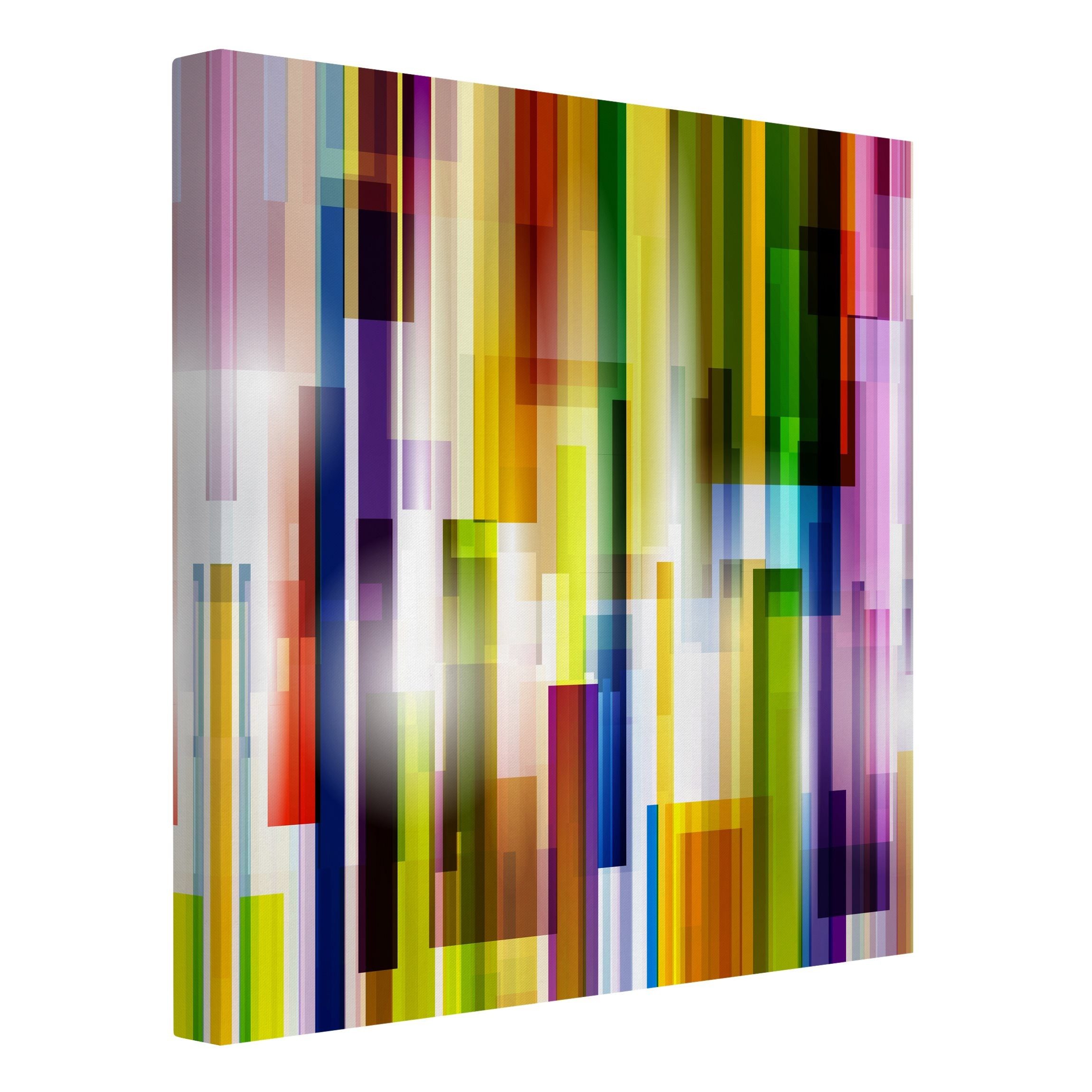 Leinwandbild Abstrakt Modern Rainbow Cubes bunt Bild auf Leinwand Groß XXL
