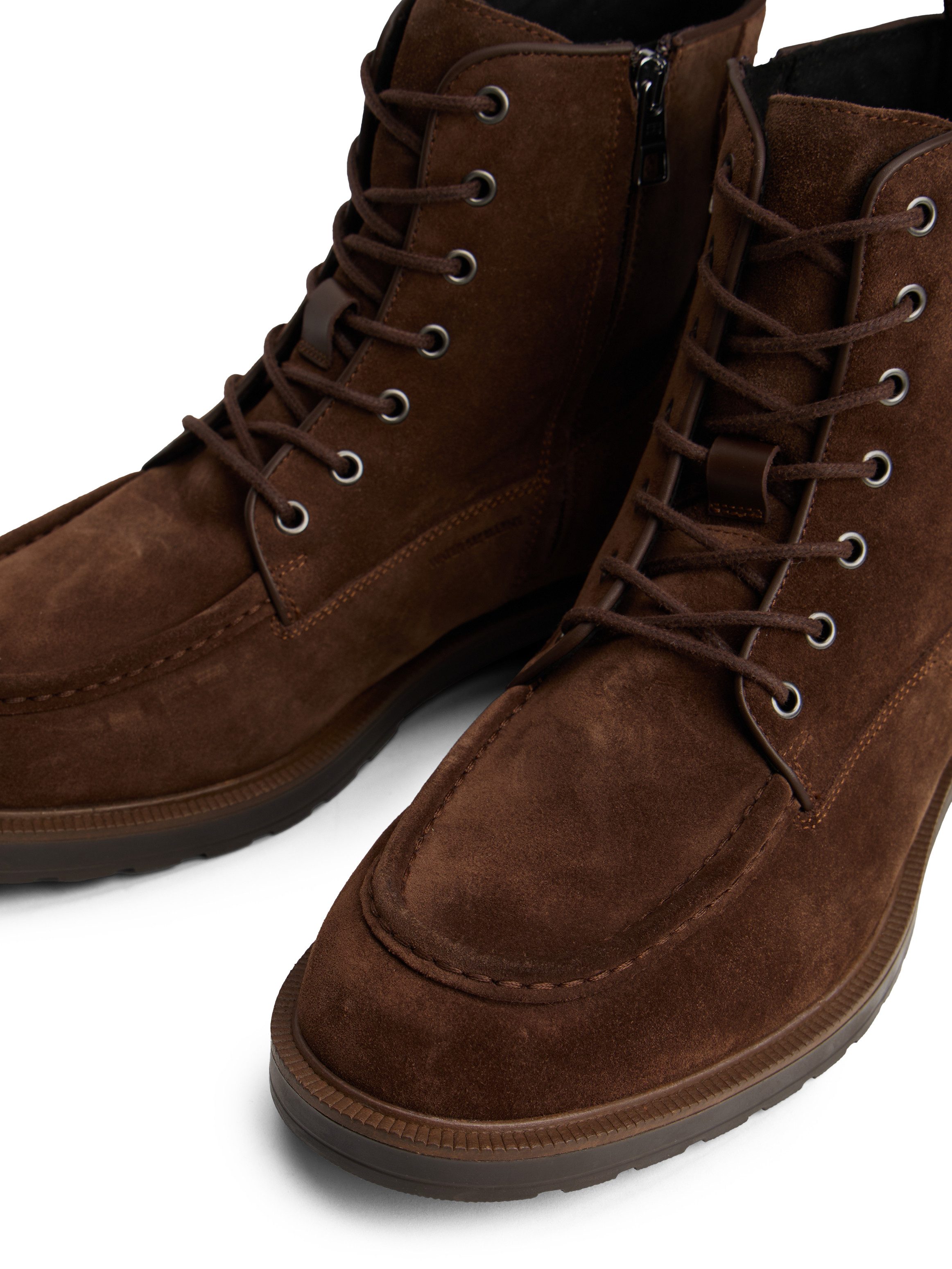 Tommy Hilfiger CLEATED HILFIGER W SDE MOC BOOT Schnürboots, Schnürstiefelette mit modischer Mokassinnaht