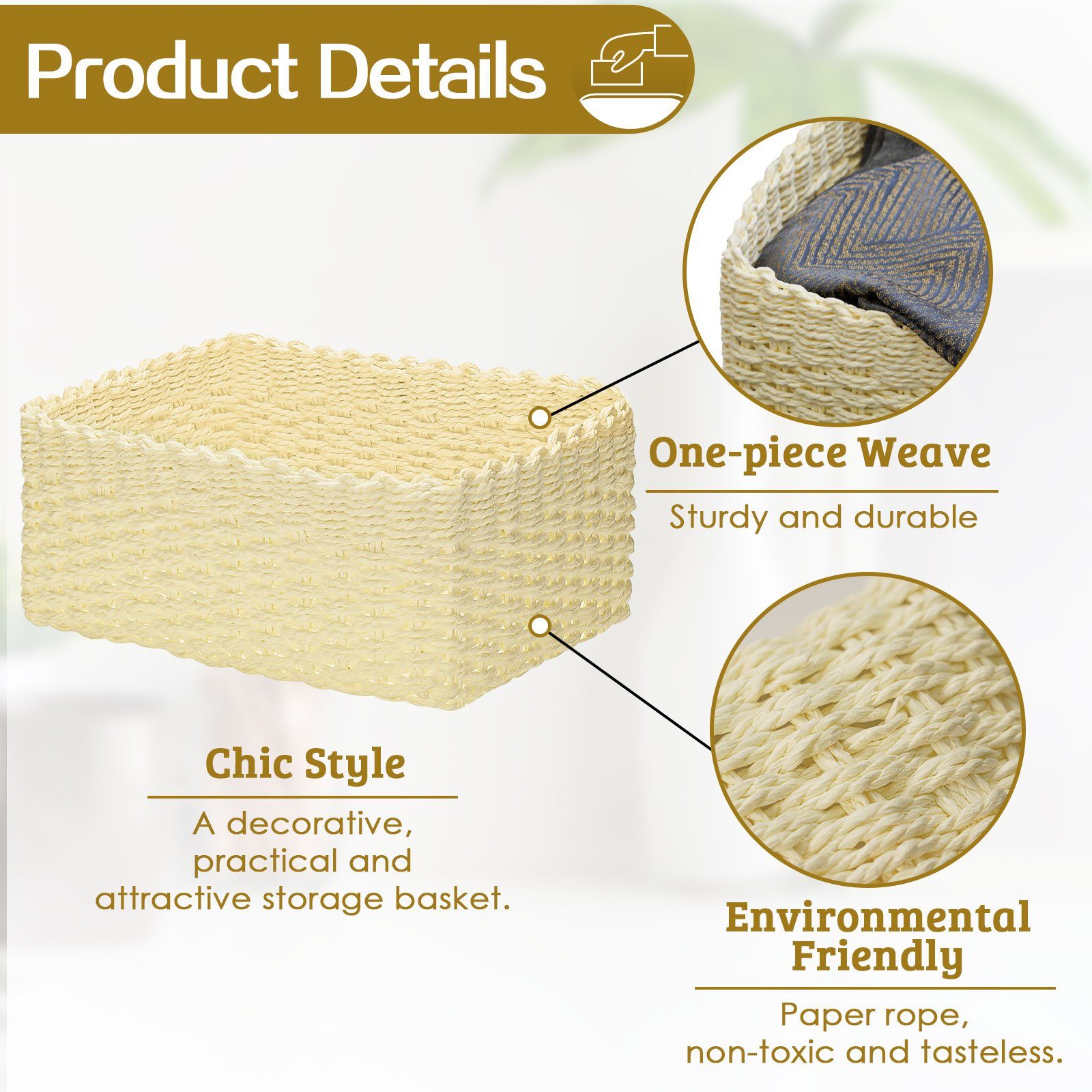 NASUM Aufbewahrungsbox Handgefertigte Aufbewahrungsboxen aus Wolle 4er Set (Aufbewahrungs-Set, 4 St., Wollboxen in verschiedenen Größen), Stilvolle Aufbewahrung, aufgeräumter Look