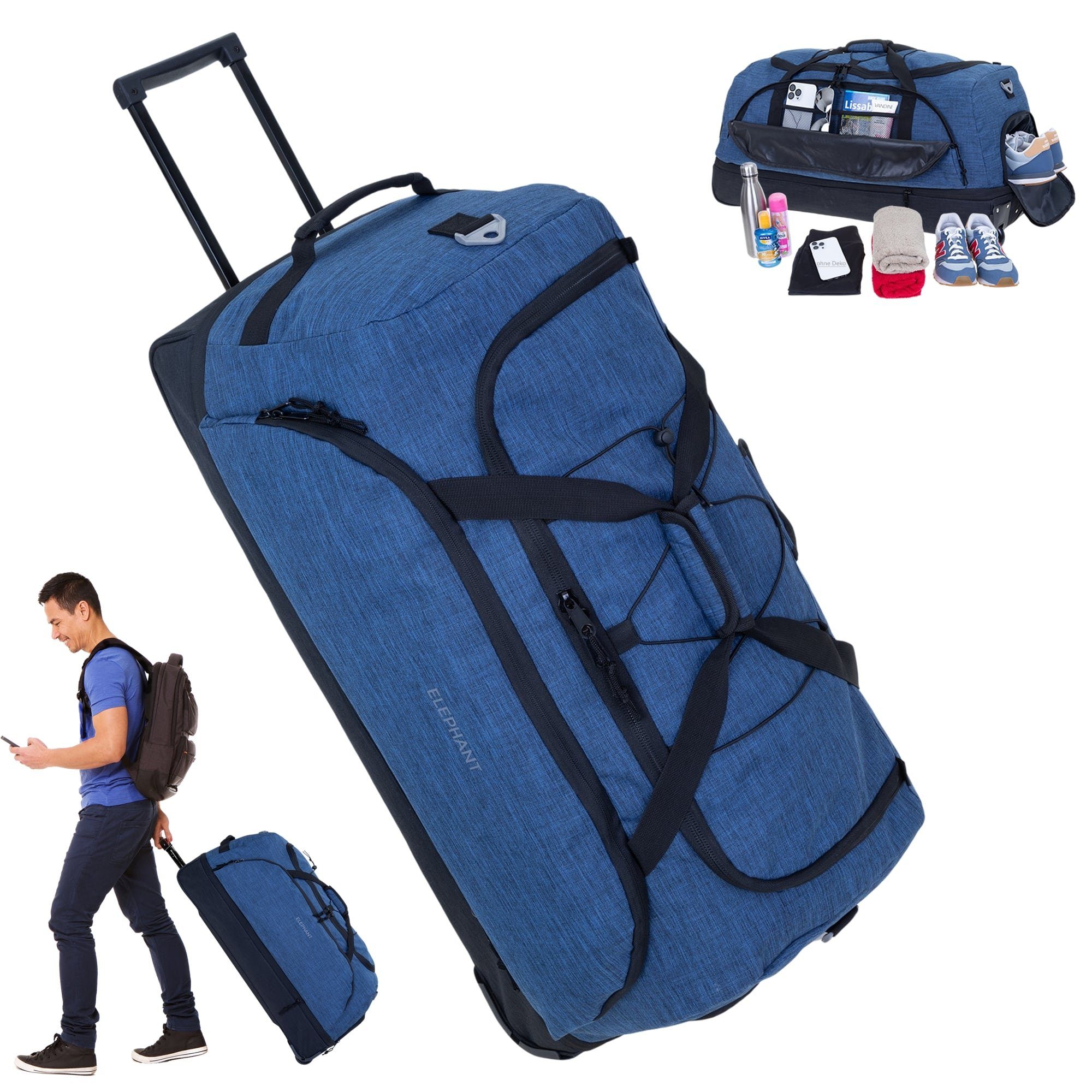 ELEPHANT Weichgepäck-Trolley Cruiser Trolley 100-135 L Reisetasche Travel, Tasche Softcase Gepäck Reise Urlaub Trolly