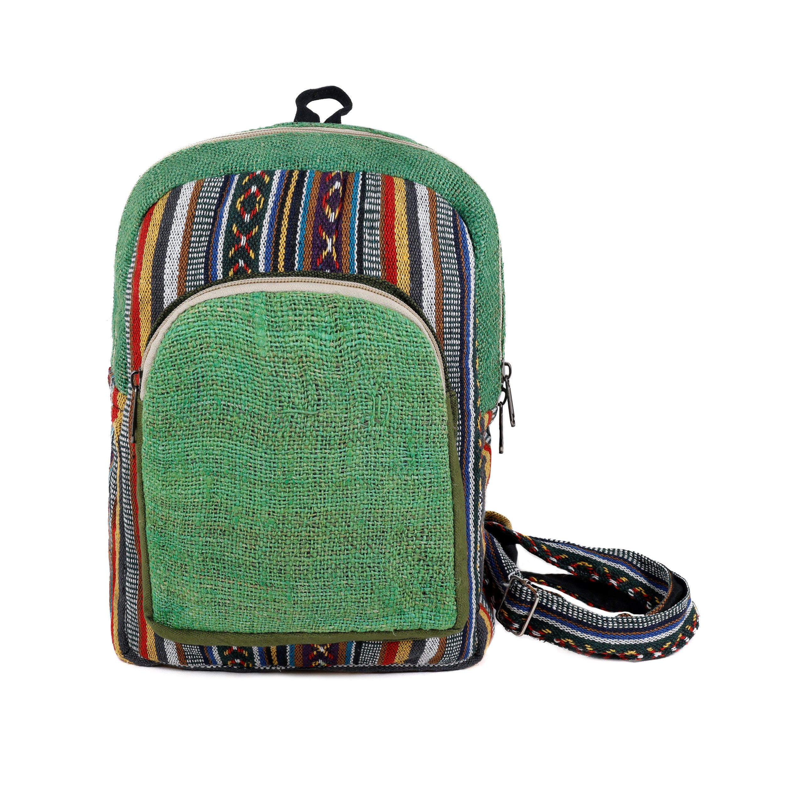 alpengoa Freizeitrucksack Kleiner Rucksack aus Hanf und Baumwolle (Gehri Handwerk), Made in Nepal