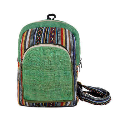 alpengoa Freizeitrucksack Kleiner Rucksack aus Hanf und Baumwolle (Gehri Handwerk), Made in Nepal