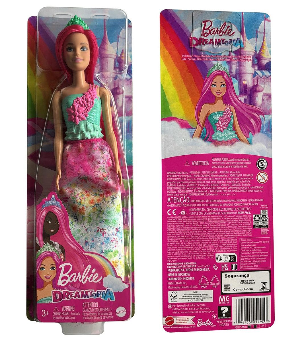 Barbie Stehpuppe Mattel HGR15 Barbie Dreamtopia mit Glitzer-Oberteil, Rock ist mit eine