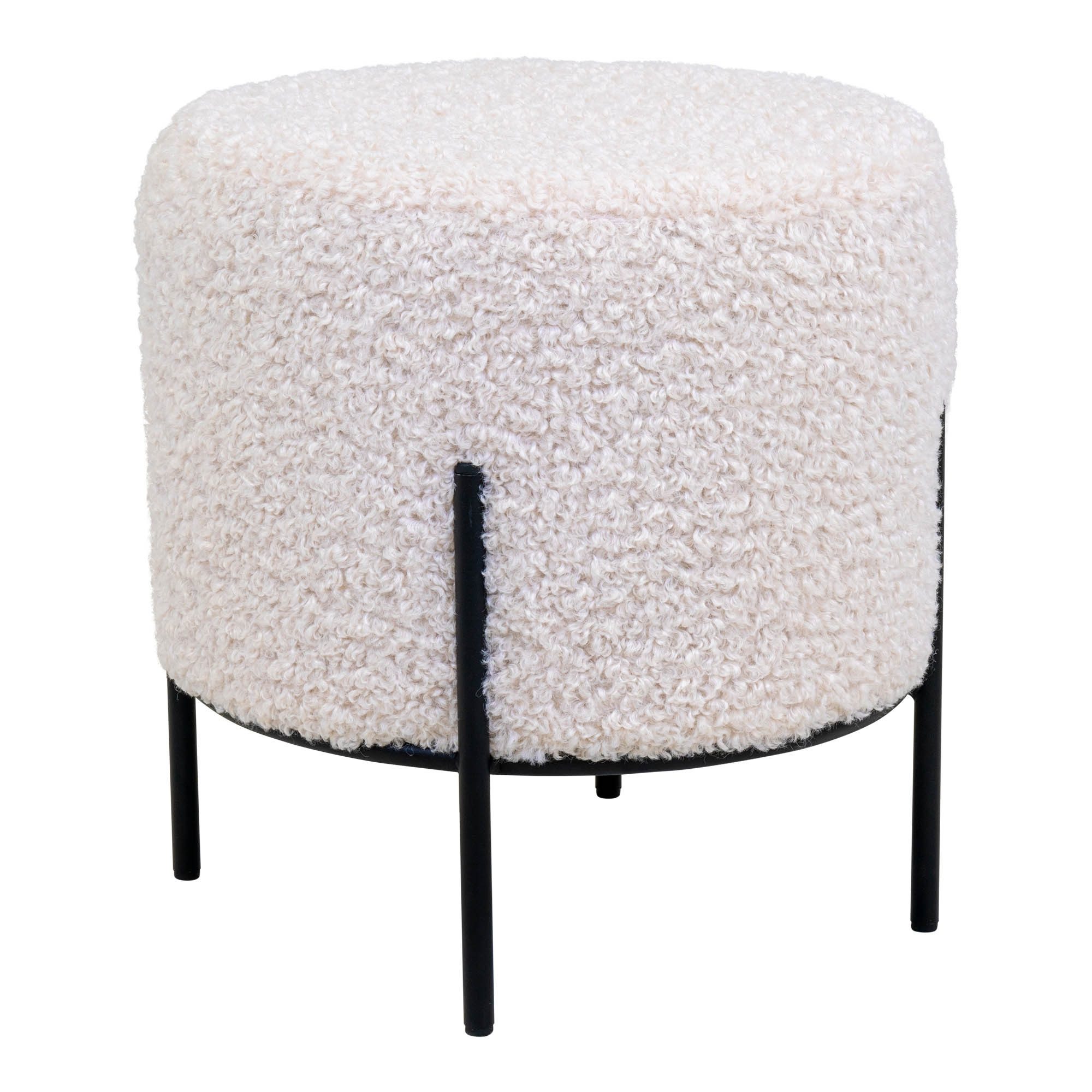 House Nordic Pouf in Weiss, Stoff - 35,5x37x35,5cm (BxHxT)