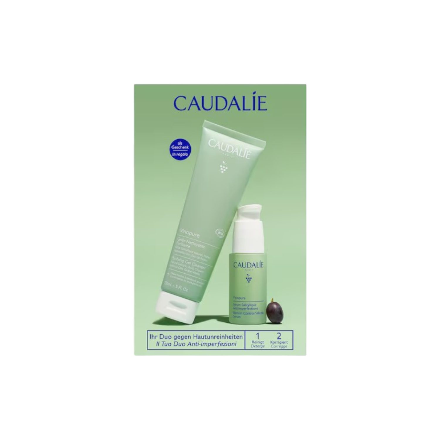 Caudalie Gesichtspflege-Set Caudalie – Vinopure – Serum- und Gel-Reinigungsset, 2-tlg.
