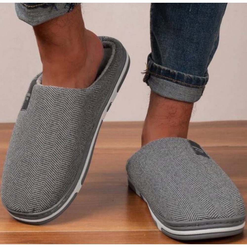 Home & Joy Lana Hausschuh (aus Baumwolle mit Memory-Foam Fußbett, weich & warm gefüttert, bequem) Pantoffeln Latschen Schlappen Slipper Pantoletten Winter rutschfest