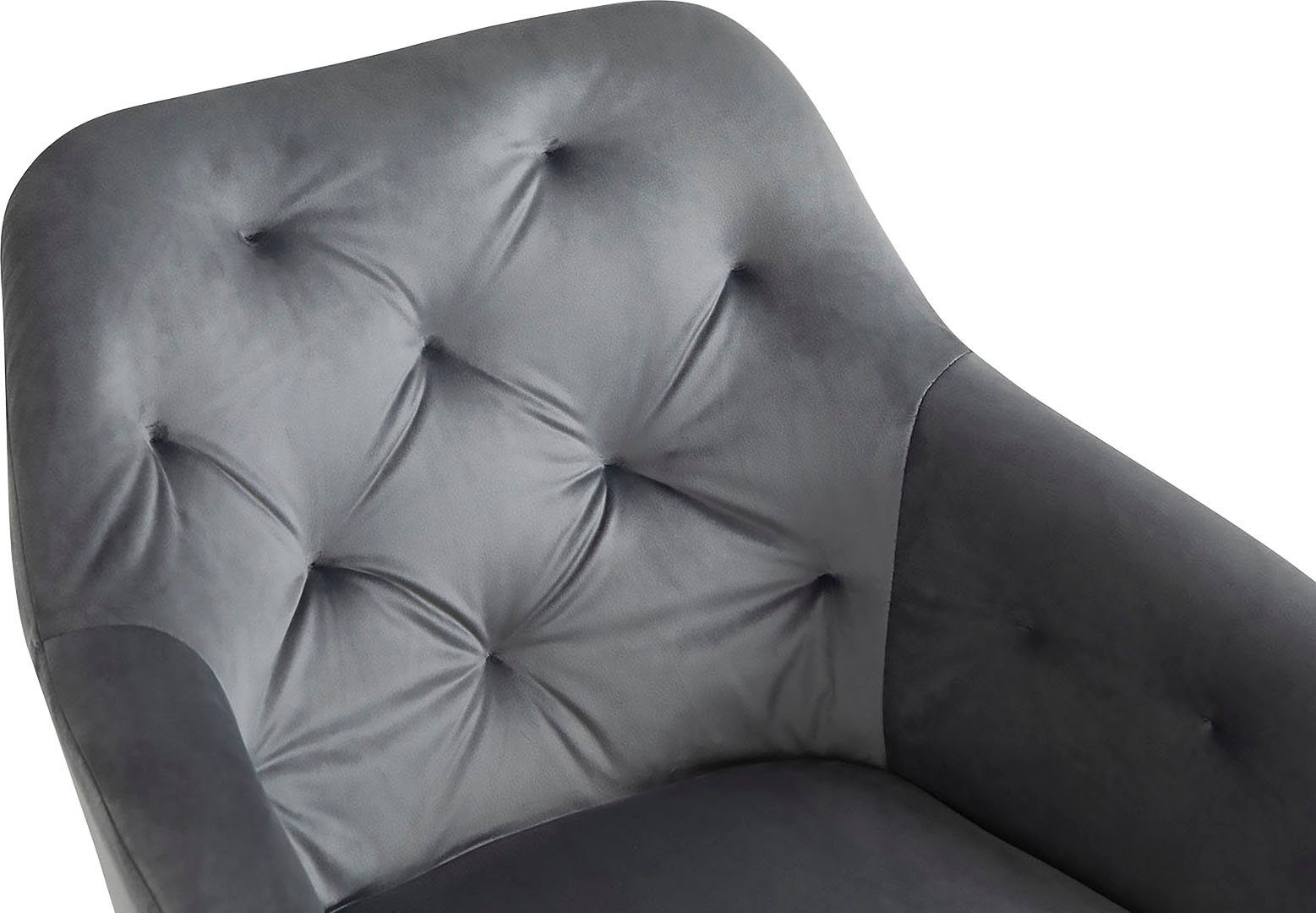 SalesFever Armlehnstuhl (1 St), | unter Drehplatte Sitzfläche der 360° Grau Grau/Schwarz