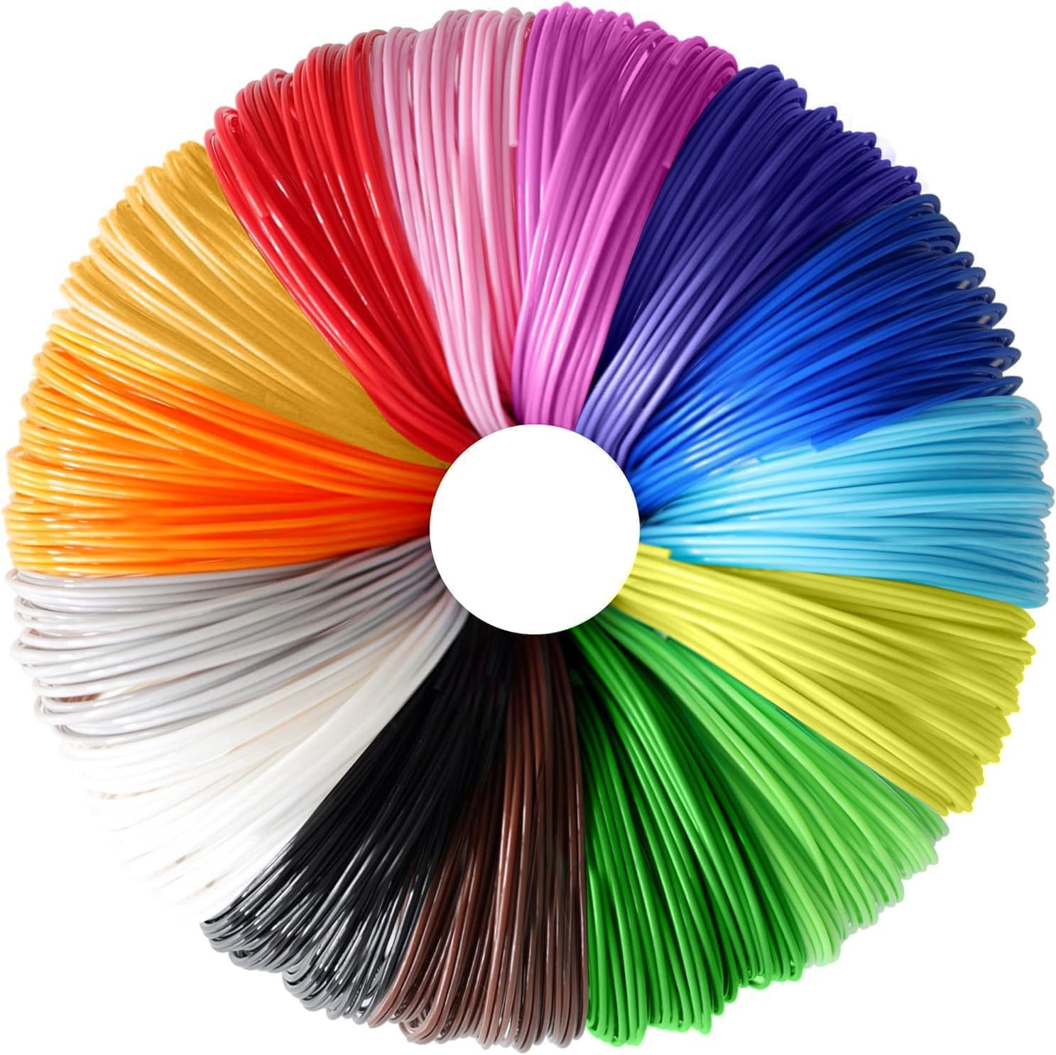 ANYSUN 3D-Drucker-Stift Filament PCL 5 Meter x 20 zufällige Farben