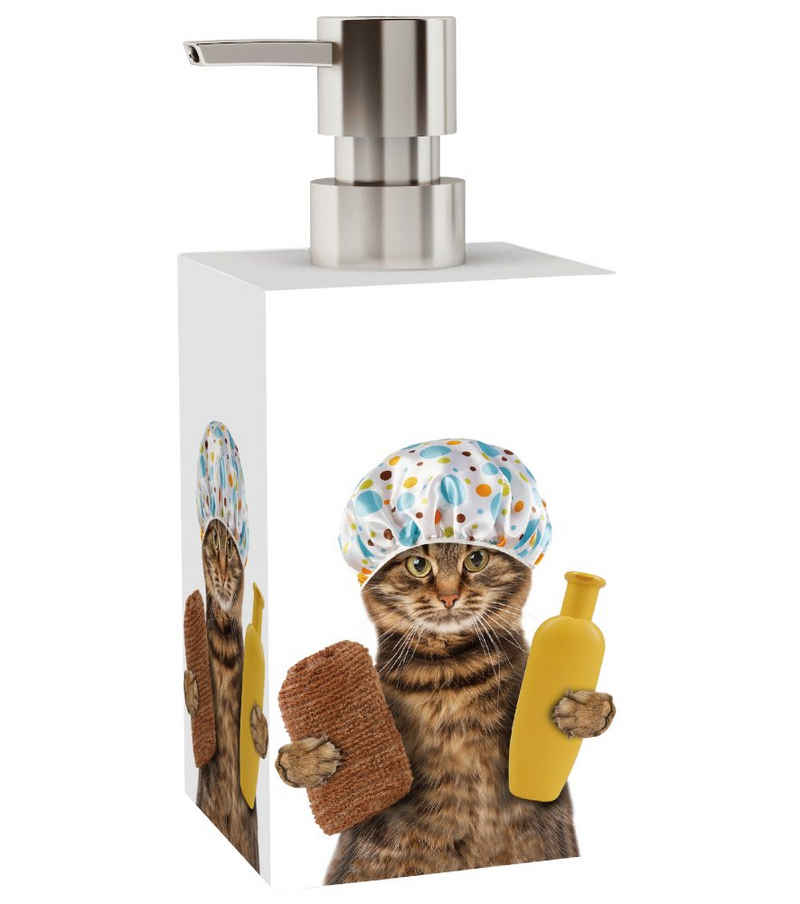 Sanilo Seifenspender Shower Cat, modernes & stylisches Design, stabile Pumpe, hochwertig