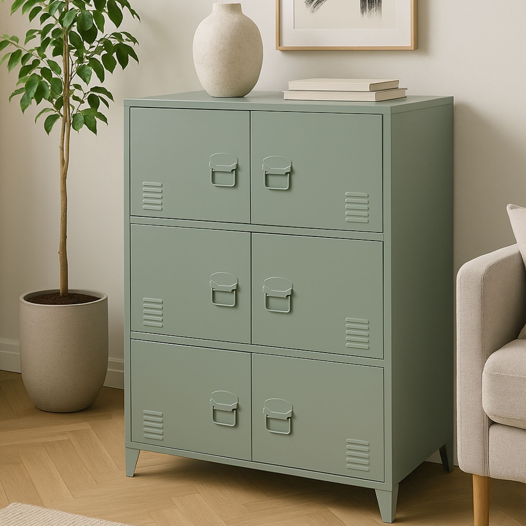 osoltus Raumteiler Industrial Wohnen 6-türiger Spindschrank günstig online kaufen