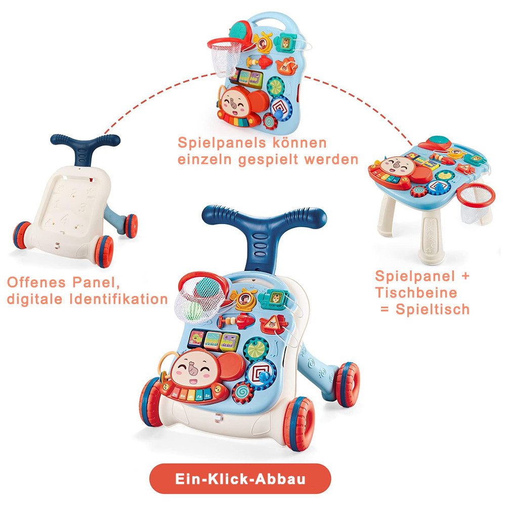 CLTYQ Lauflernhilfe 2-in-1 Baby-Lauflernwagen und spieltisch für Kleinkinde günstig online kaufen