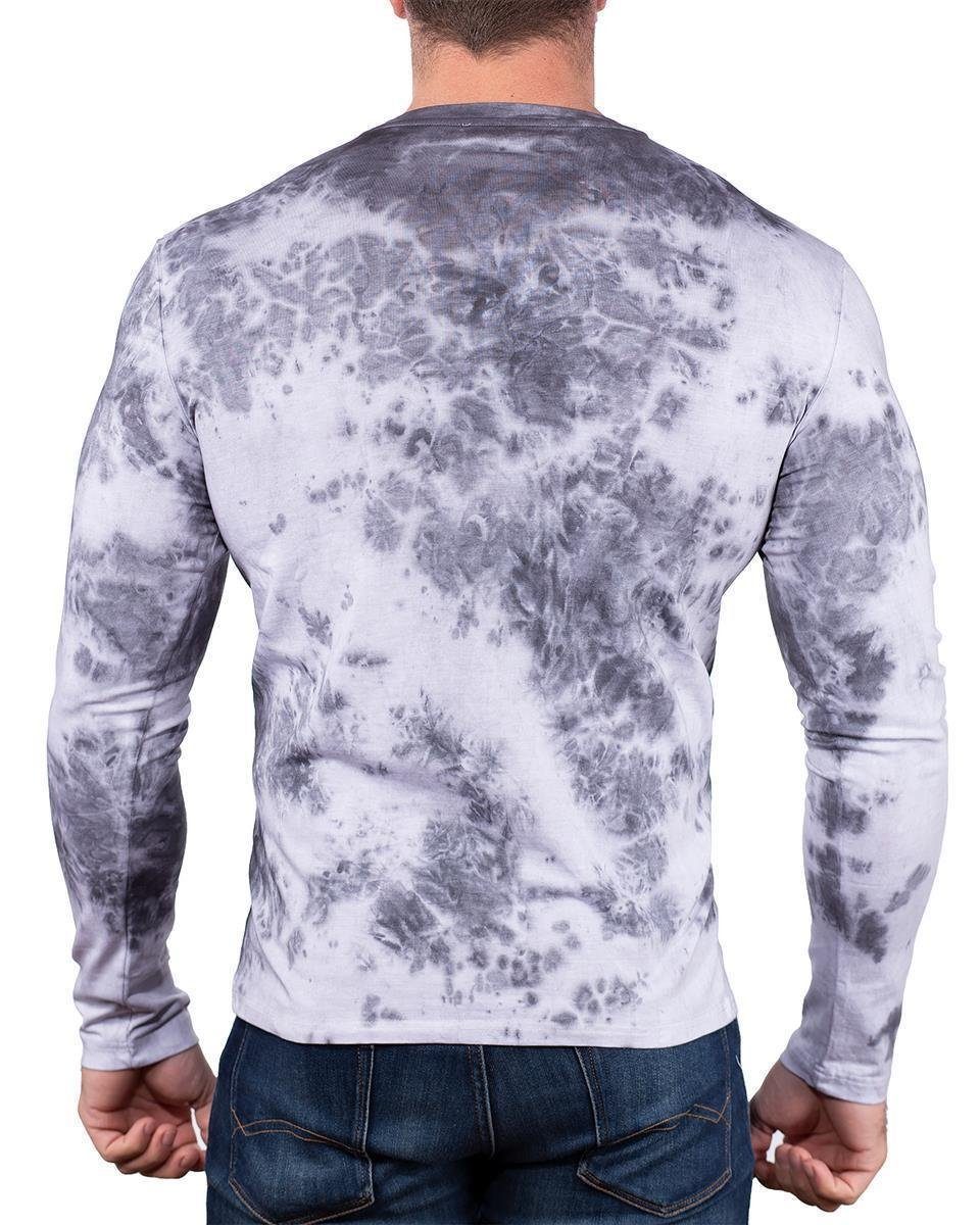 BA-CL489 Sweatshirt grau & auf Herren (1-tlg) der Brust Longsleeve Baxx Cipo Markenschriftzug