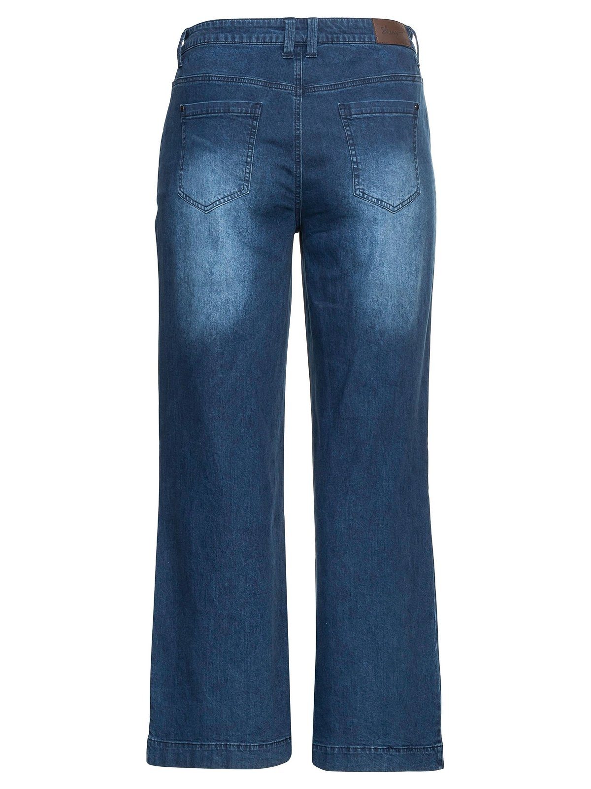 Damen Jeans Sheego Stretch-Jeans sheego Jeans mit Formbund und weitem Bein