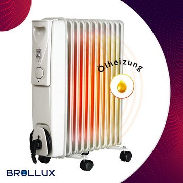 BROLLUX Heizgerät Ölheizung, 2500 W, Ölheizung Ölradiator Elektroheizung Ölradiator Thermostat