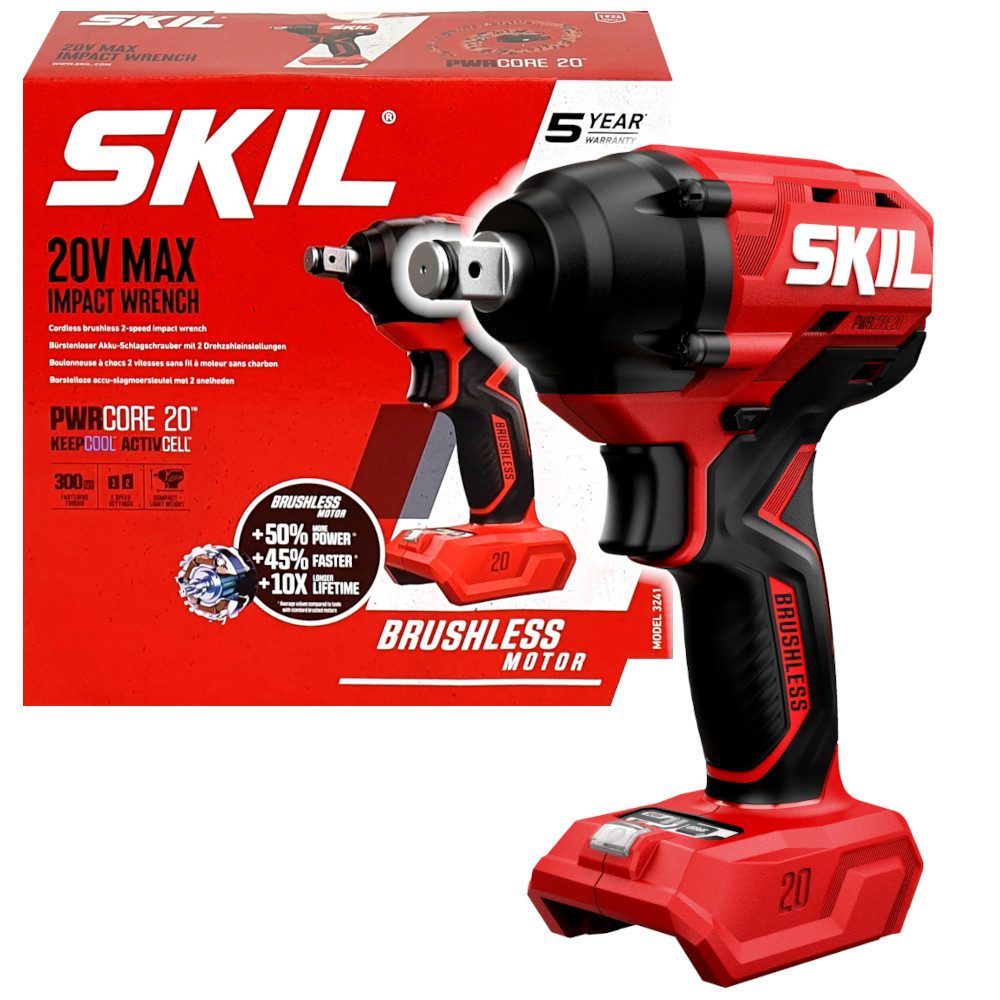 SKIL Akku-Schlagschrauber Skil 20V 3241 CA 300Nm 1/2'' Akku-Schlagschrauber (ohne Batteriefach), (Skil 20V 3241 CA 300Nm 1/2'' Akku-Schlagschrauber (ohne Batteriefach)