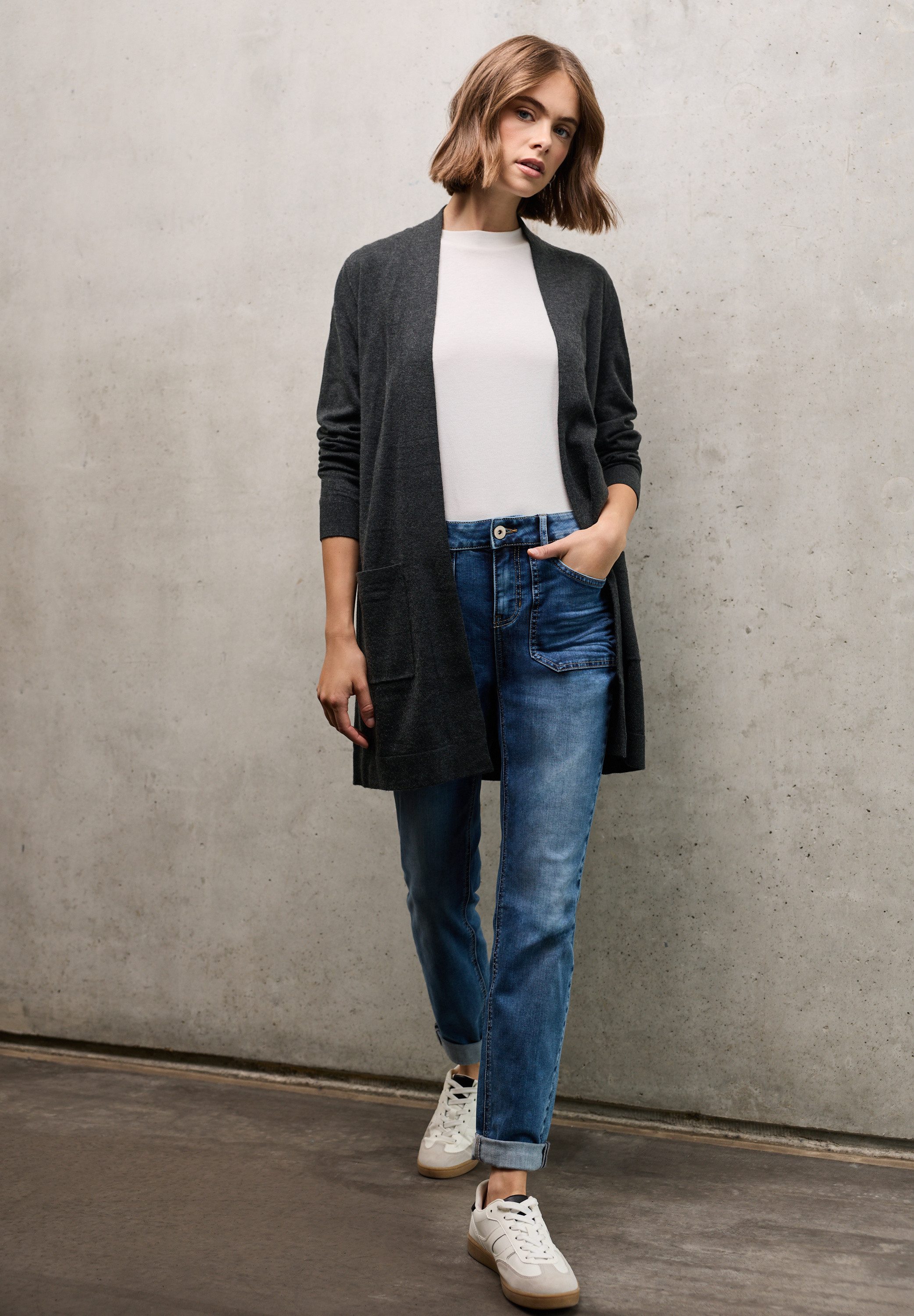 STREET ONE STUDIO Longstrickjacke aus softem Materialmix