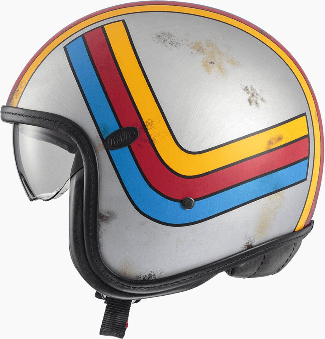 Premier Motorradhelm Vintage Platinum ED EX 77 BM Jethelm, integriertes Sonnenvisier