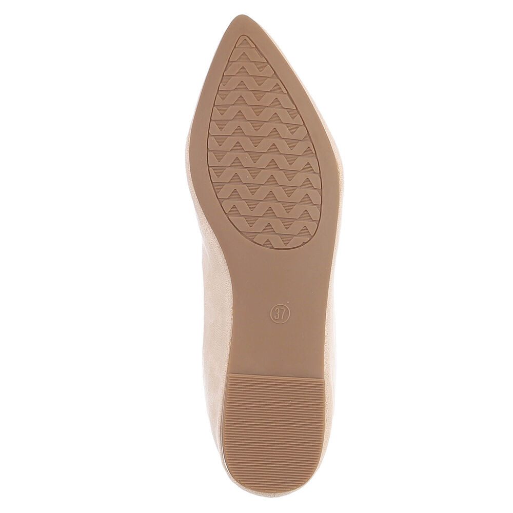 Ital-Design Elegante Ballerinas für Damen – Komfortabel & zeitlos Ballerina (91554629) Blockabsatz Klassische Ballerinas in Beige