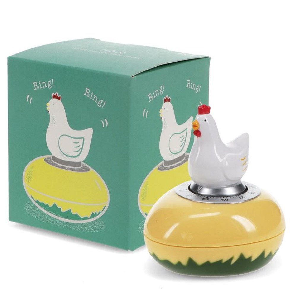 Rex London Eieruhr Küchentimer Huhn (mit lauter Glocke, 1-St., Kunststoff, Metall), mechanisch, ca. 7,7 x 6,7 x 8,4 cm