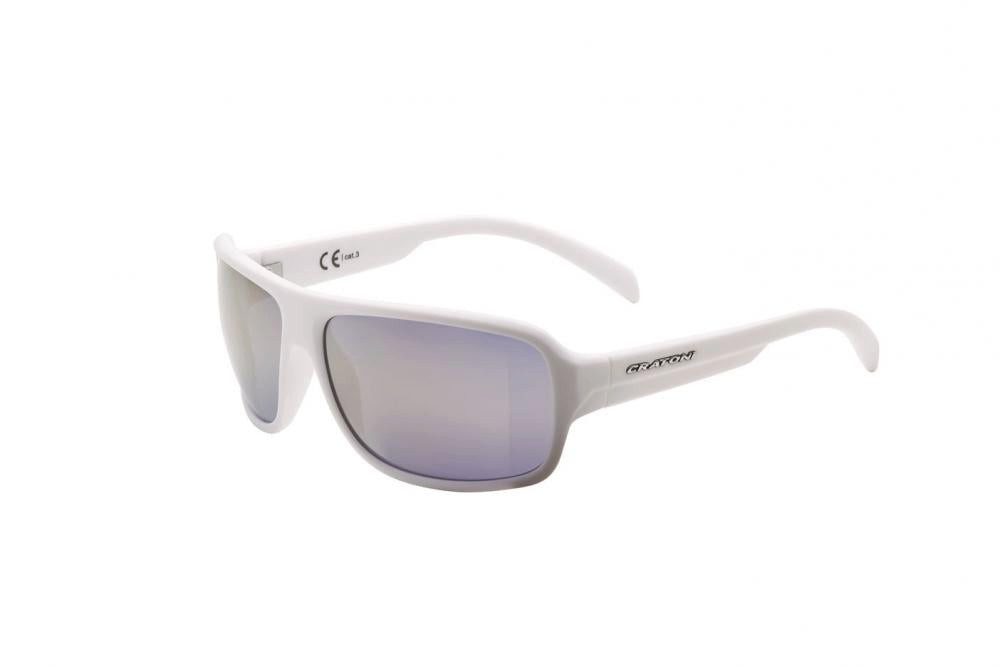 Cratoni Fahrradspiegel Cratoni Sportbrille C-Ice COLOR+ Lifestyle white matt - grey-blue w/ g
