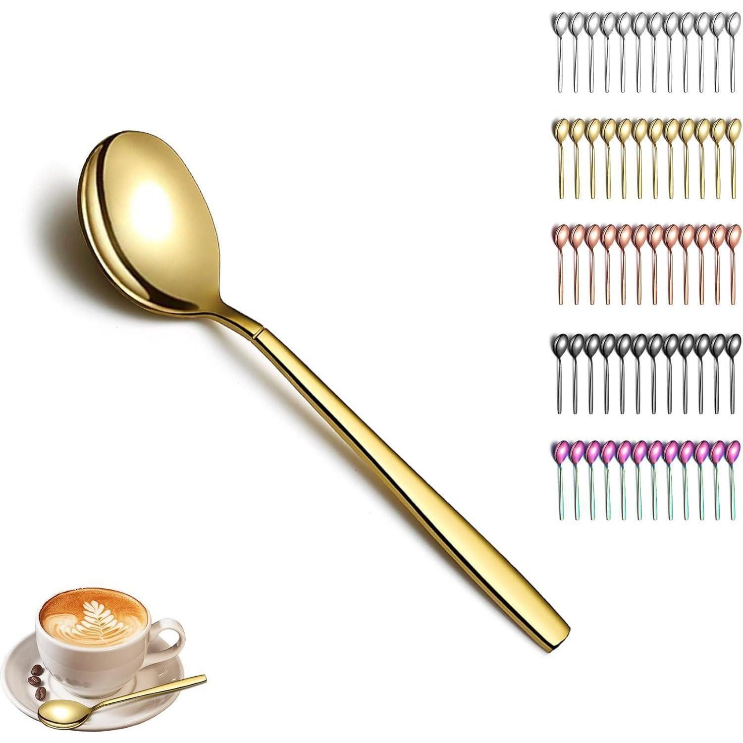 LuxusKollektion Teelöffel Teelöffel 12er titanvergoldet Edelstahl spülmaschinenfest 3. Gold