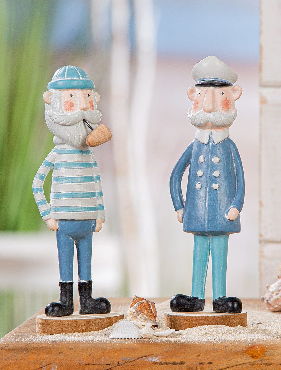 MF Skulptur Seemann Figuren Set Maritime Deko 17 cm (2 St)