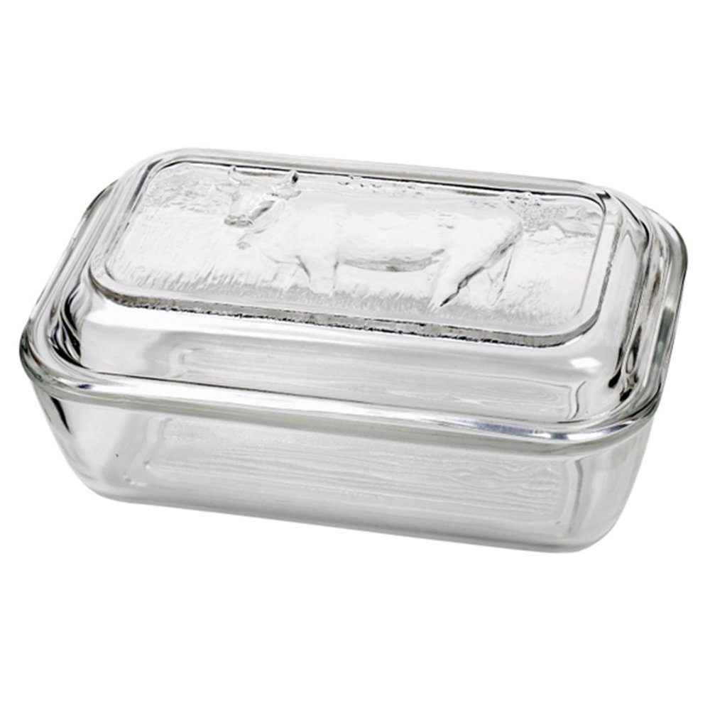 Luminarc Butterdose Dose Kuh R1/b24 Vache 17cm mit Deckel aus Glas, Glas, (1-tlg)