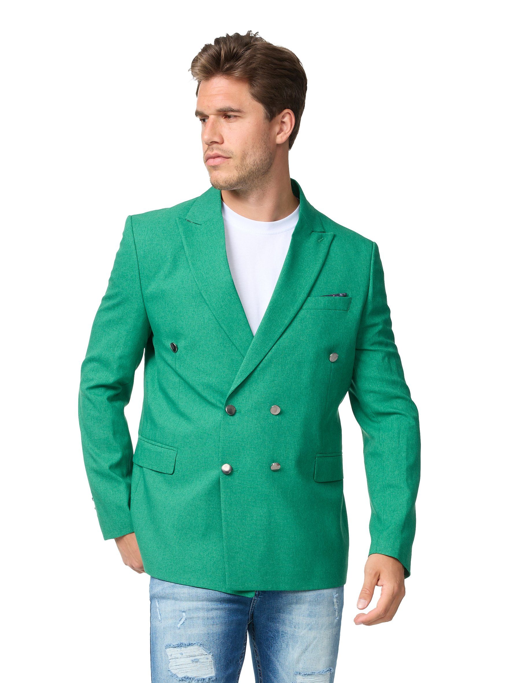 Denim Distriqt Sakko Feiner Herren Zweireiher Sakko in schönen Sommer Farbe günstig online kaufen