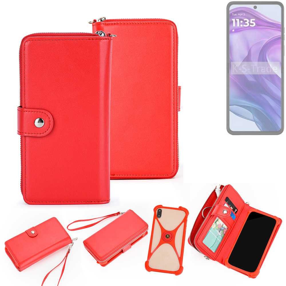 K-S-Trade Handyhülle für Motorola Razr 50 Ultra, 2in1 Schutzhülle Portemonnee Handyhülle mit Bumper Hülle Case