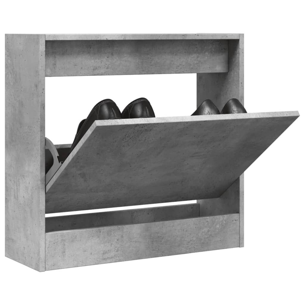 vidaXL Schuhschrank 60 x 21 x 57 cm Schuhschrank Betongrau 60x21x57 cm Spanplatte