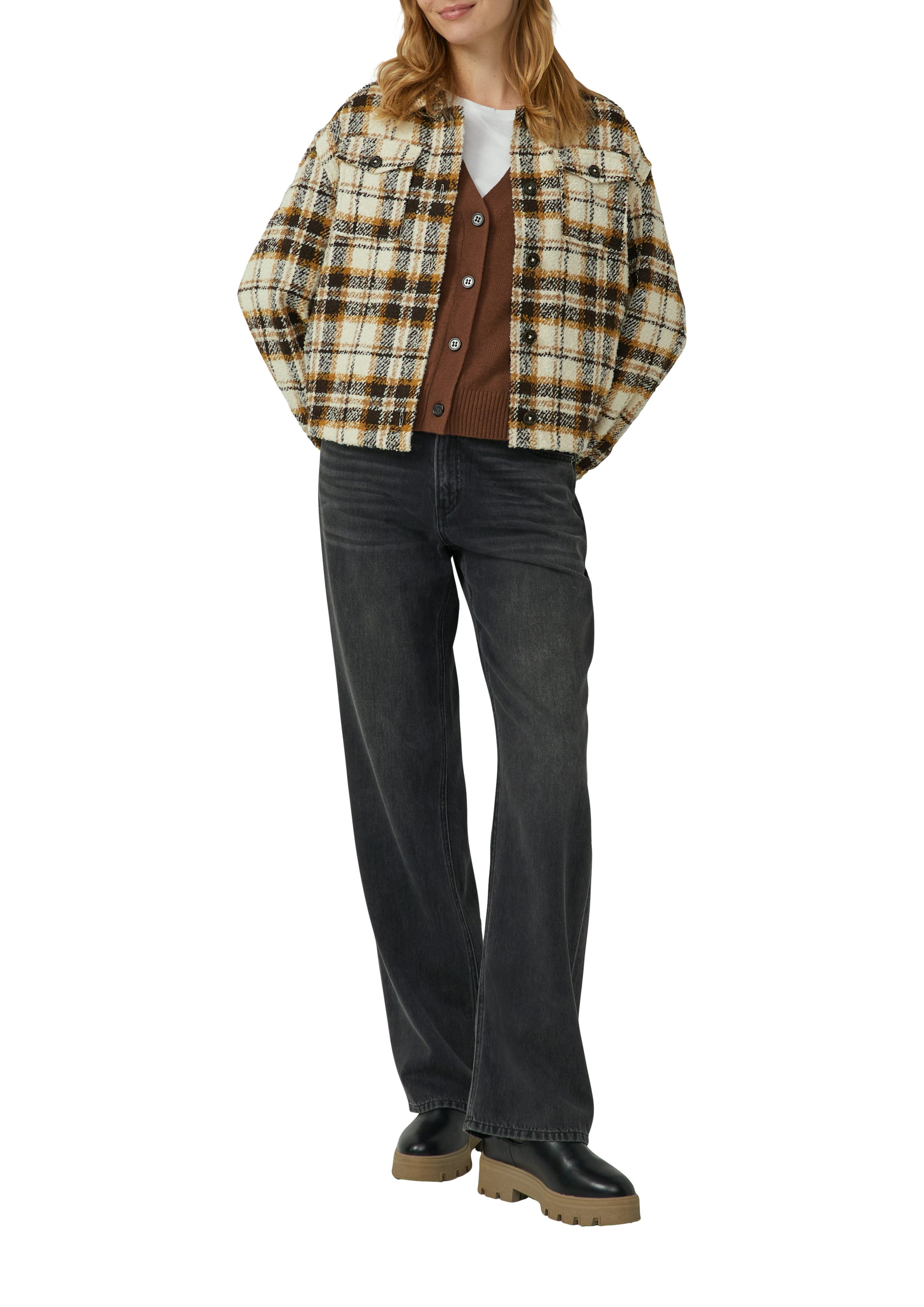 s.Oliver Strickjacke mit V-Ausschnitt und Knopfleiste günstig online kaufen