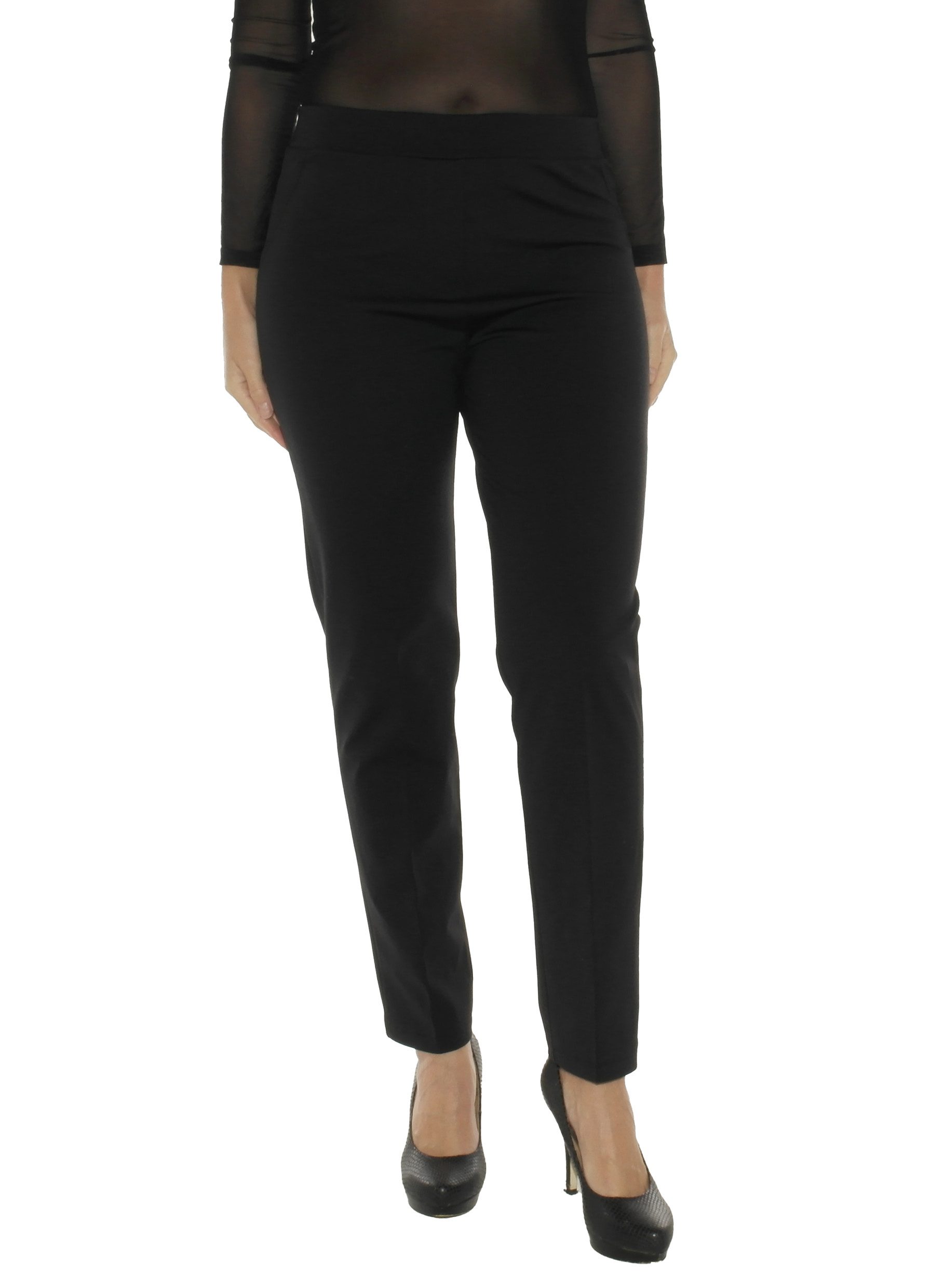 SYS Schlupfchinohose Stoffhose Damen Chinohose Slim Fit Lange Schlupfhose Chino Hose Mode 1 stretch Material und Dehnbund, Taschen-Look