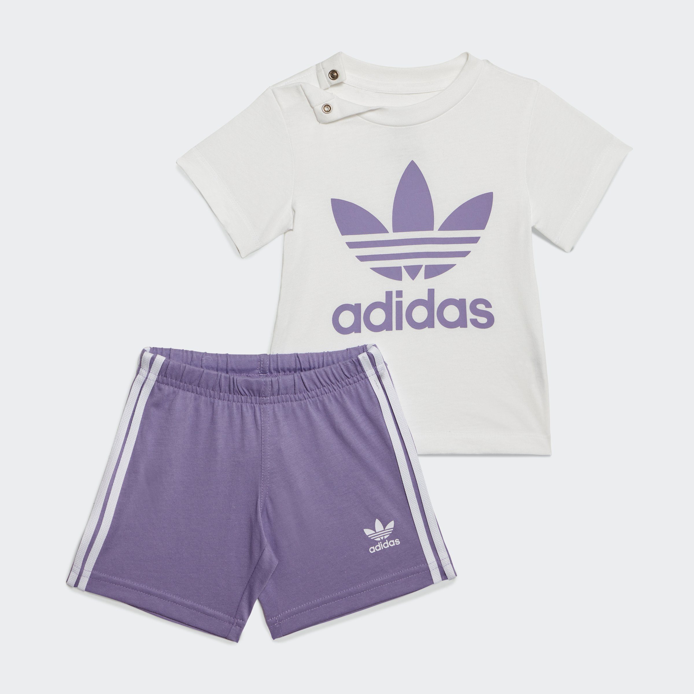 adidas Originals T-Shirt & Shorts TREFOIL SHORTS UND SET (Set) Magic Lilac | Hosen-Sets