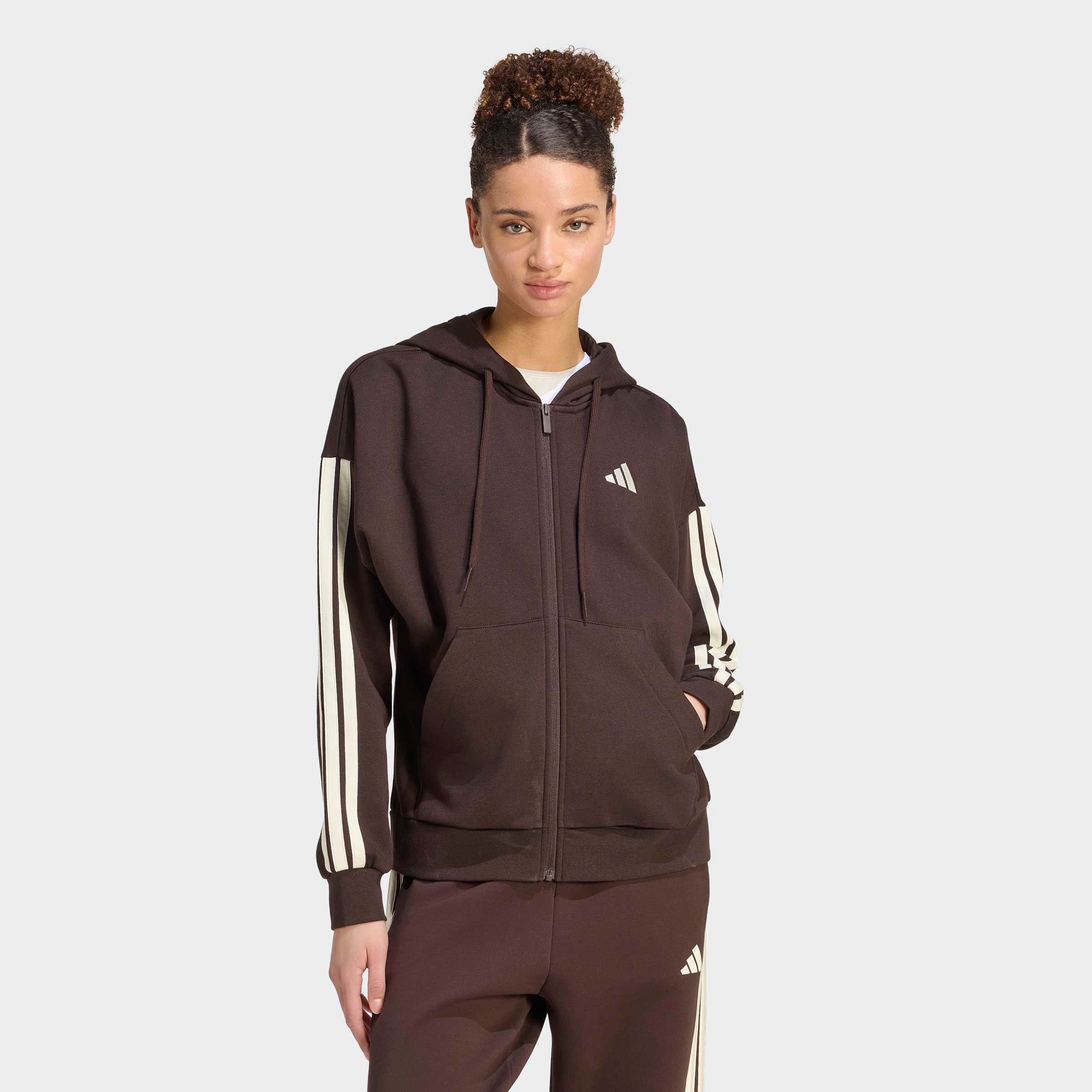 adidas Sportswear Kapuzensweatjacke ESSENTIALS 3-STREIFEN FLEECE