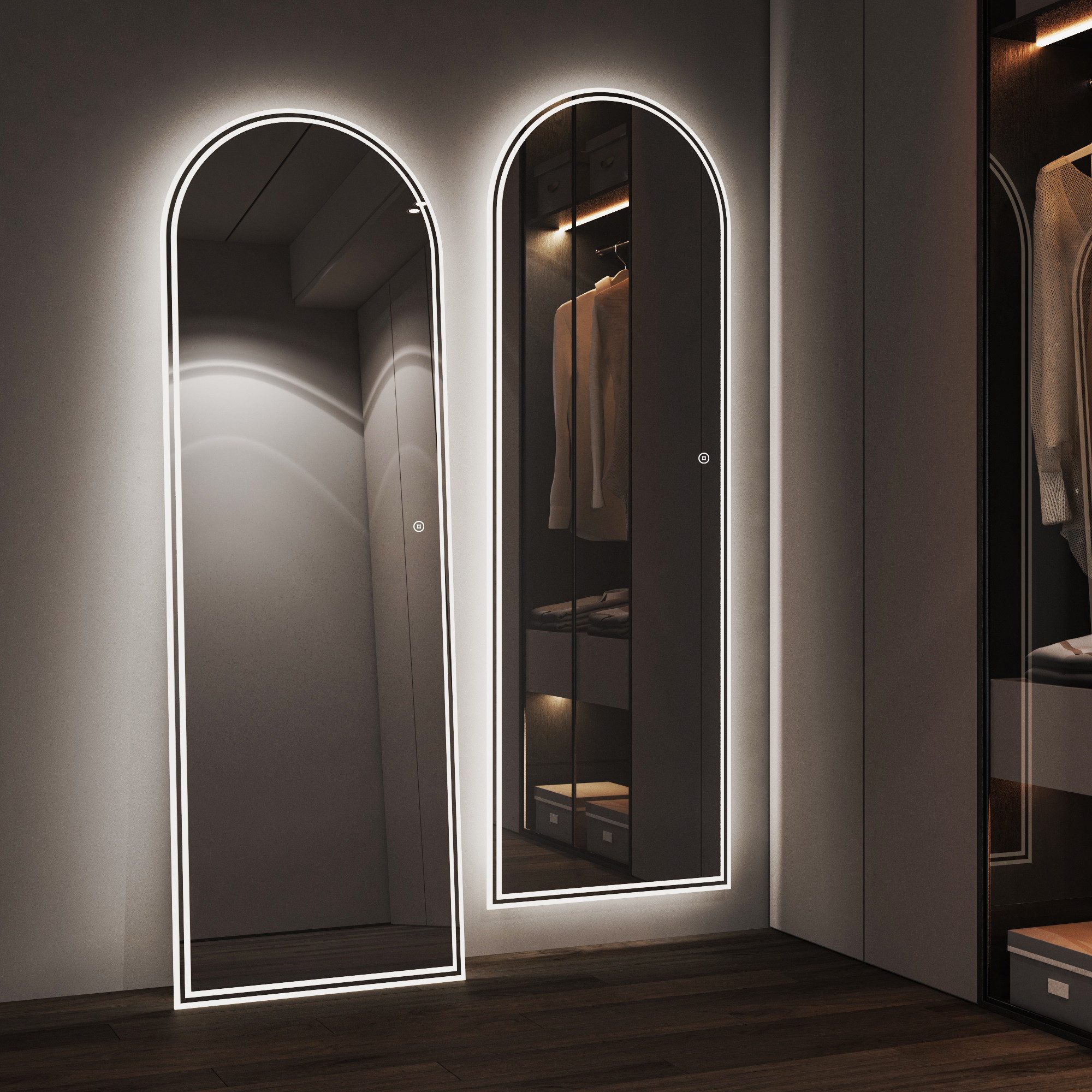 WDWRITTI LED-Lichtspiegel Rund Bogen Spiegel groß Ganzkörperspiegel Led mit günstig online kaufen