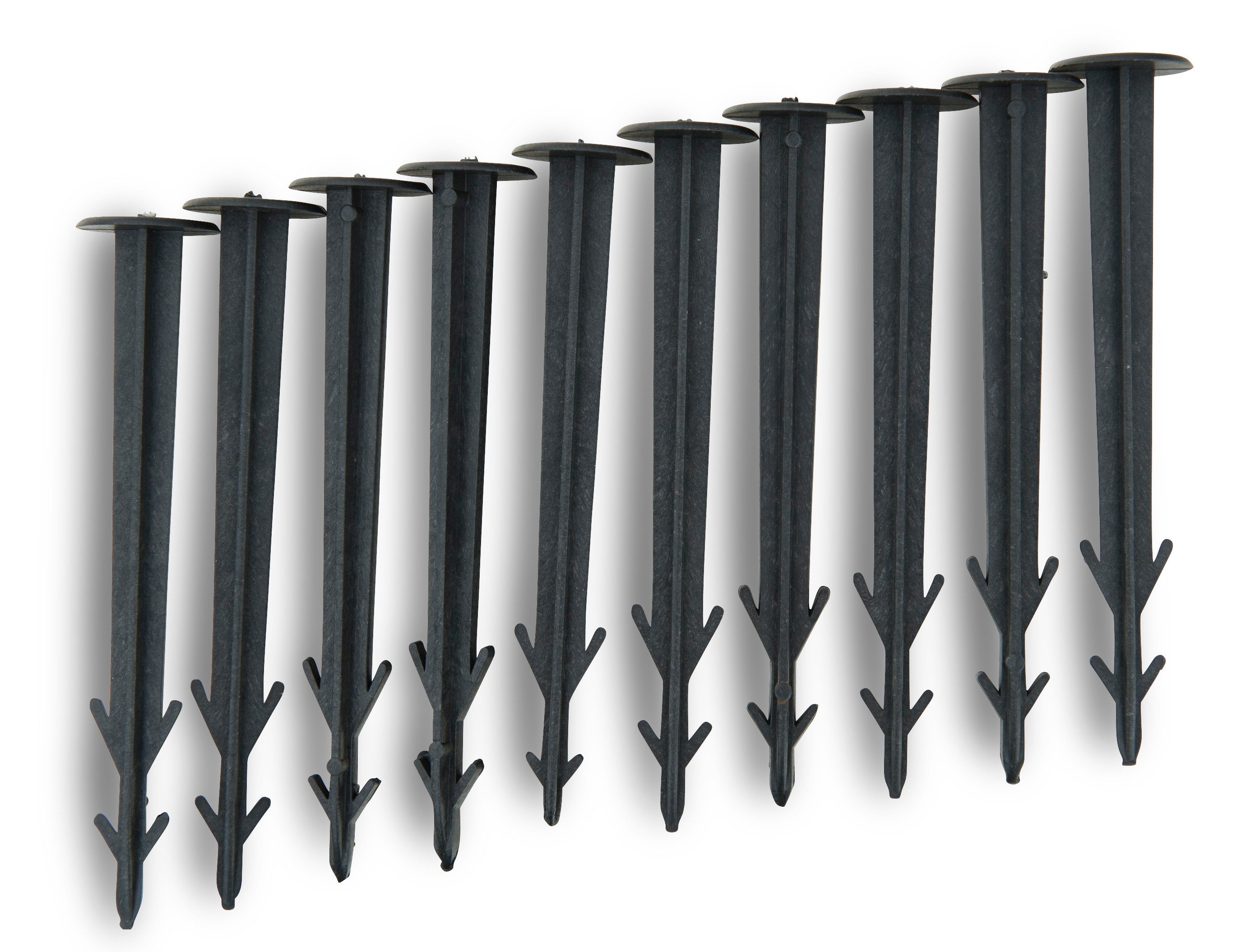 Windhager Gartenvlies Hallterung wiederverwendbar mit Widerhaken, 10 Stk., (Packung, 10-St), Folien- und Vlieshalter, Kunststoff, 11,5 cm, schwarz