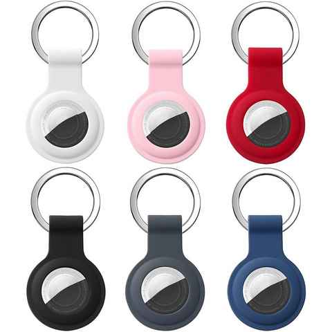 GESMA Schlüsselanhänger 6 Stück Schutzhülle mit Schlüsselanhänger (für Apple AirTag, Silikon Hülle mit Keyring, 6-tlg), für AirTags Anhänger Halter Keychain Case Cover Key Ring