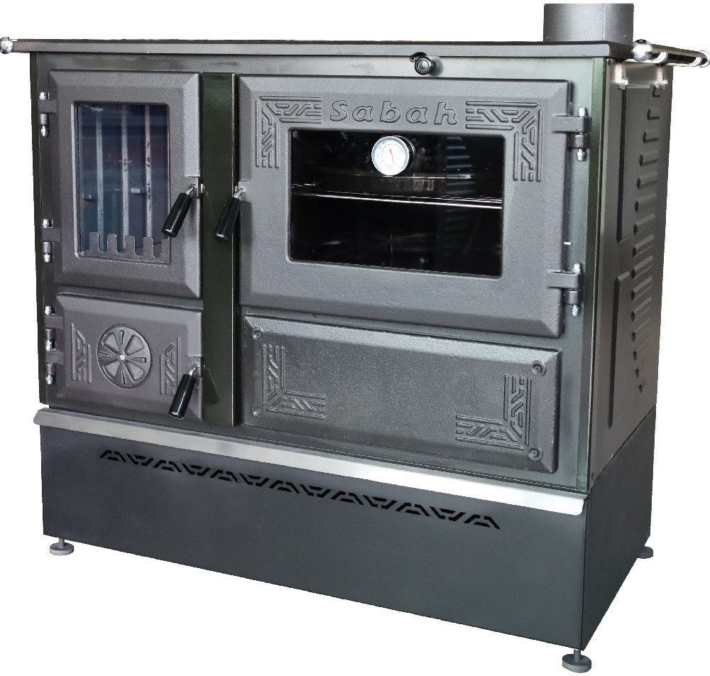 ECOfoxx Festbrennstoffherd - Dauerbrandherd Holzherd S104 mit Schublade, 12.7 kW