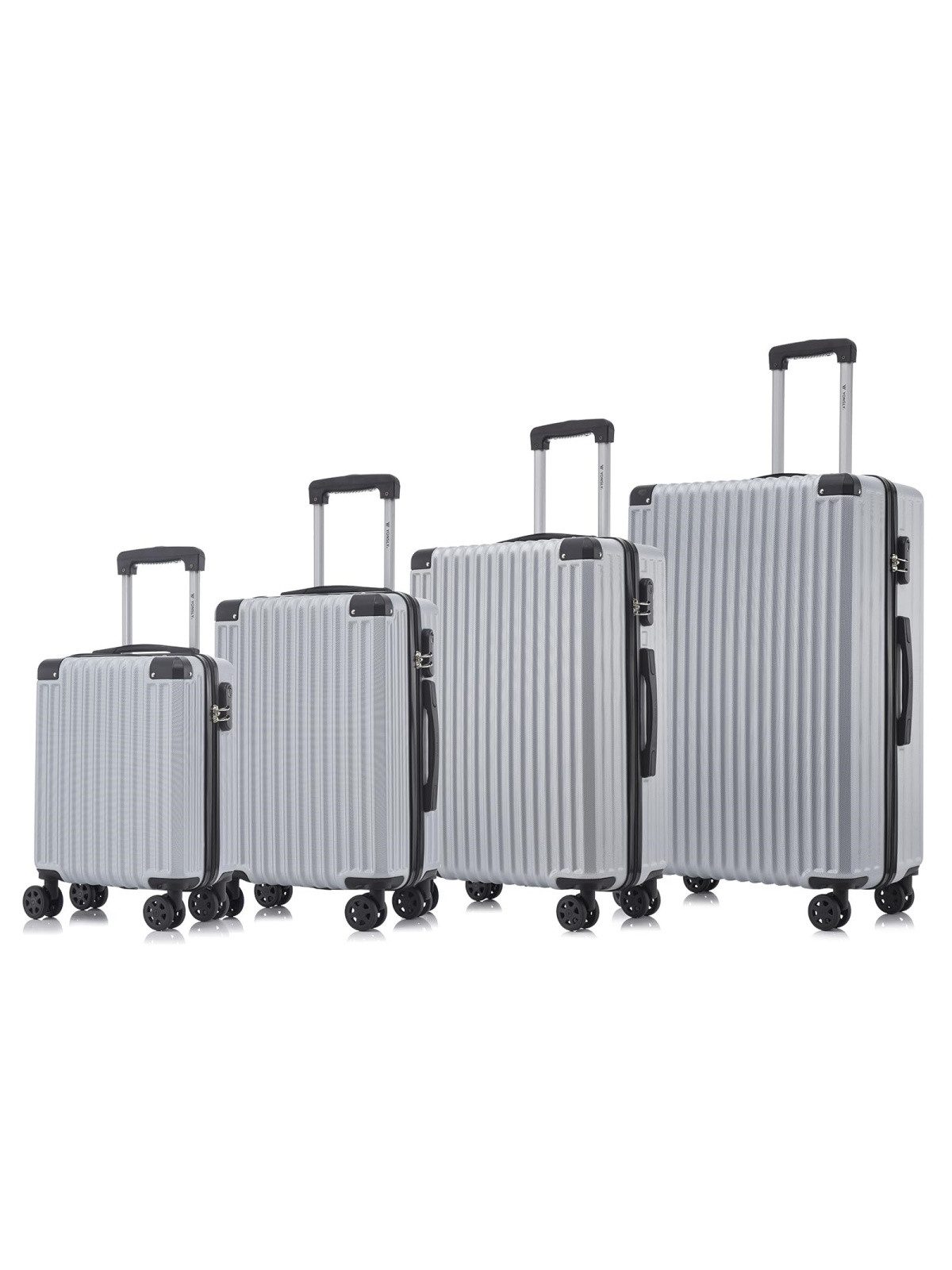 yonsly Kofferset Hartschalen Reisekoffer Trolley, 4 Rollen, (Spar-Set, 4 tlg., Hartschalen Trolley Set), integrierte Zahlenschloss, Handgepäck, Wasserabweisend Stoßfest Robust
