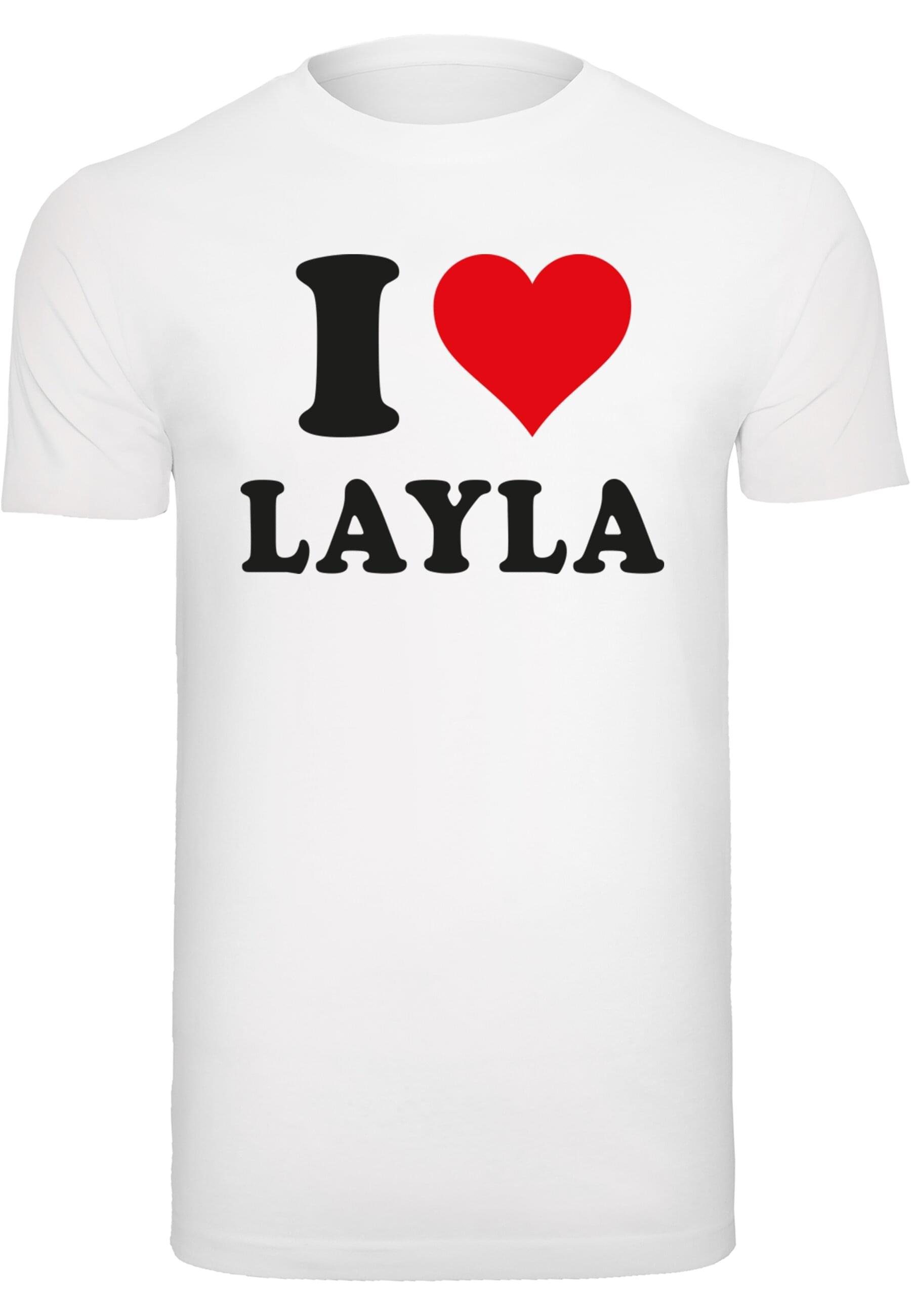 Merchcode T-Shirt Herren I Love T-Shirt Layla white (1-tlg)