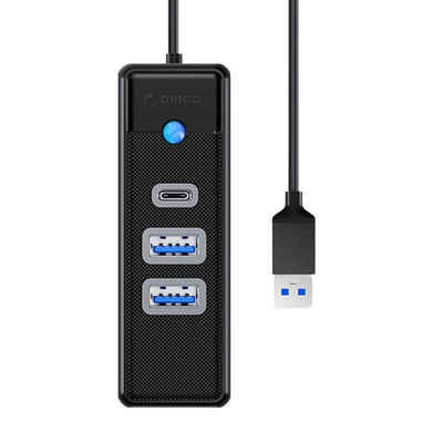 ORICO USB-Verteiler Hub Adapter USB auf 2x USB 3.0 + USB-C, 5 Gbps, 0,15m Schwarz