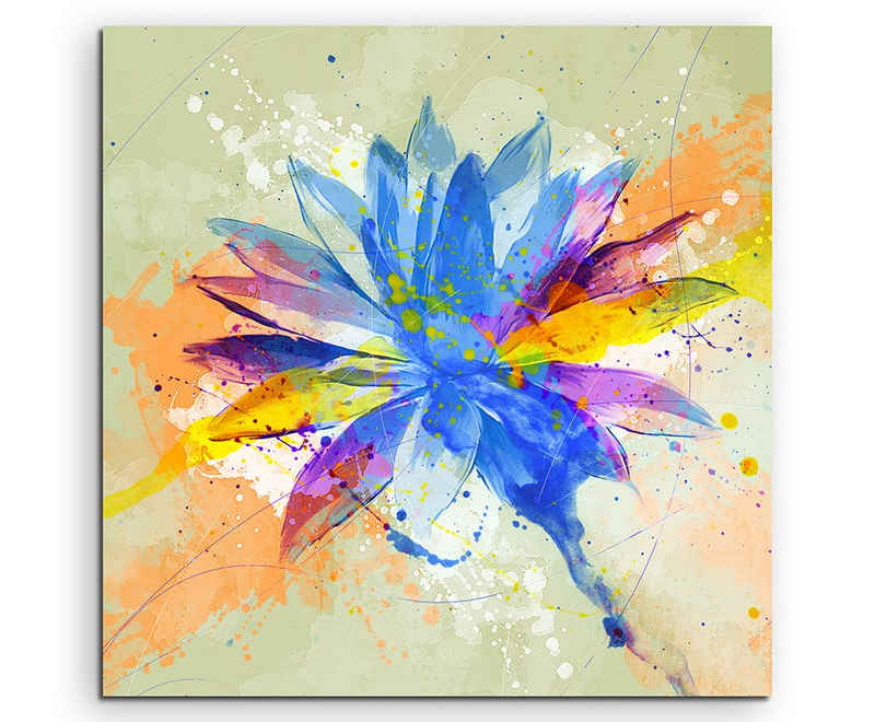 Sinus Art Leinwandbild Blume I 60x60cm Aquarell Art Leinwandbild