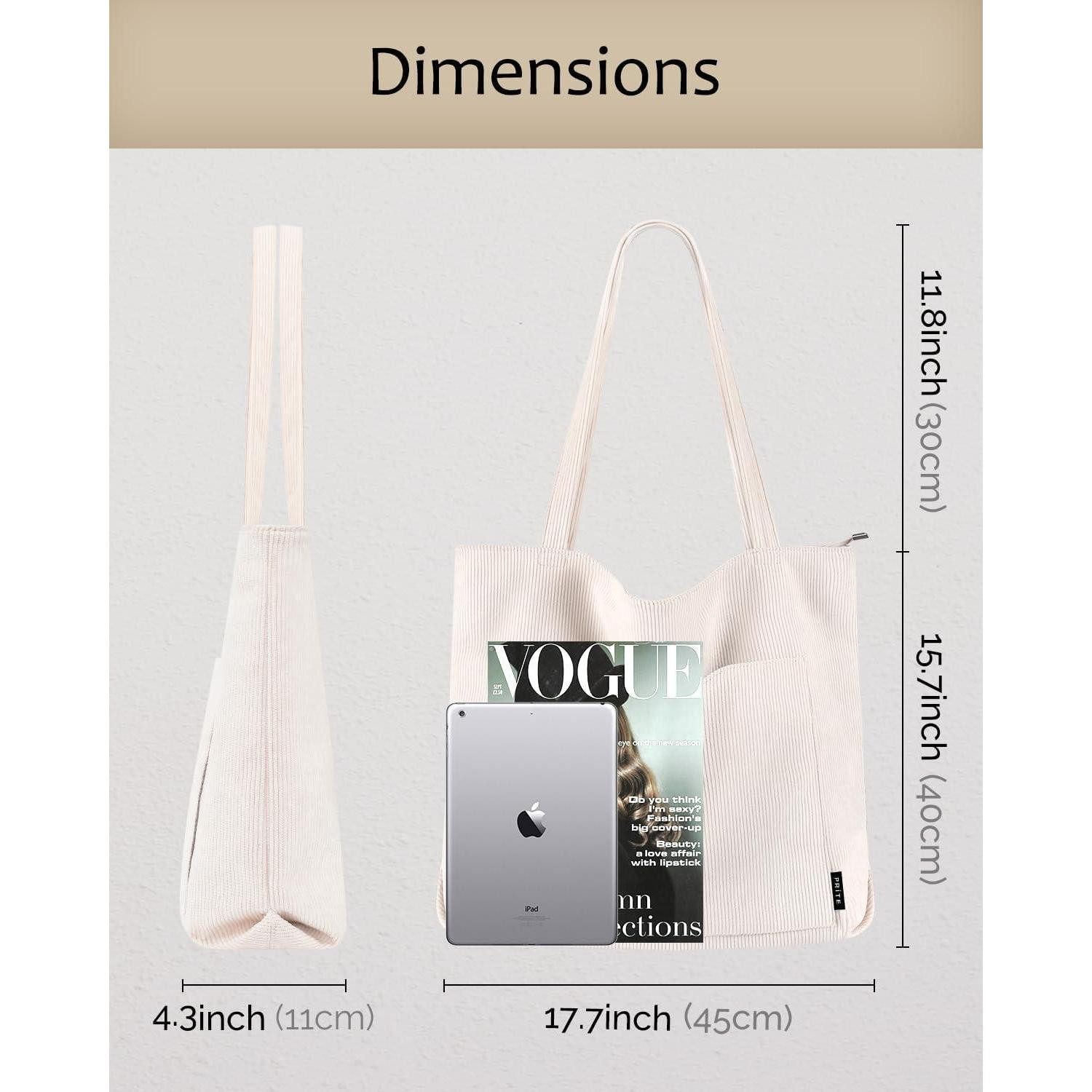 LuxusKollektion Handtasche Damen Handtasche Groß Cord Umhängetasche Beige Shopper Tote Bag