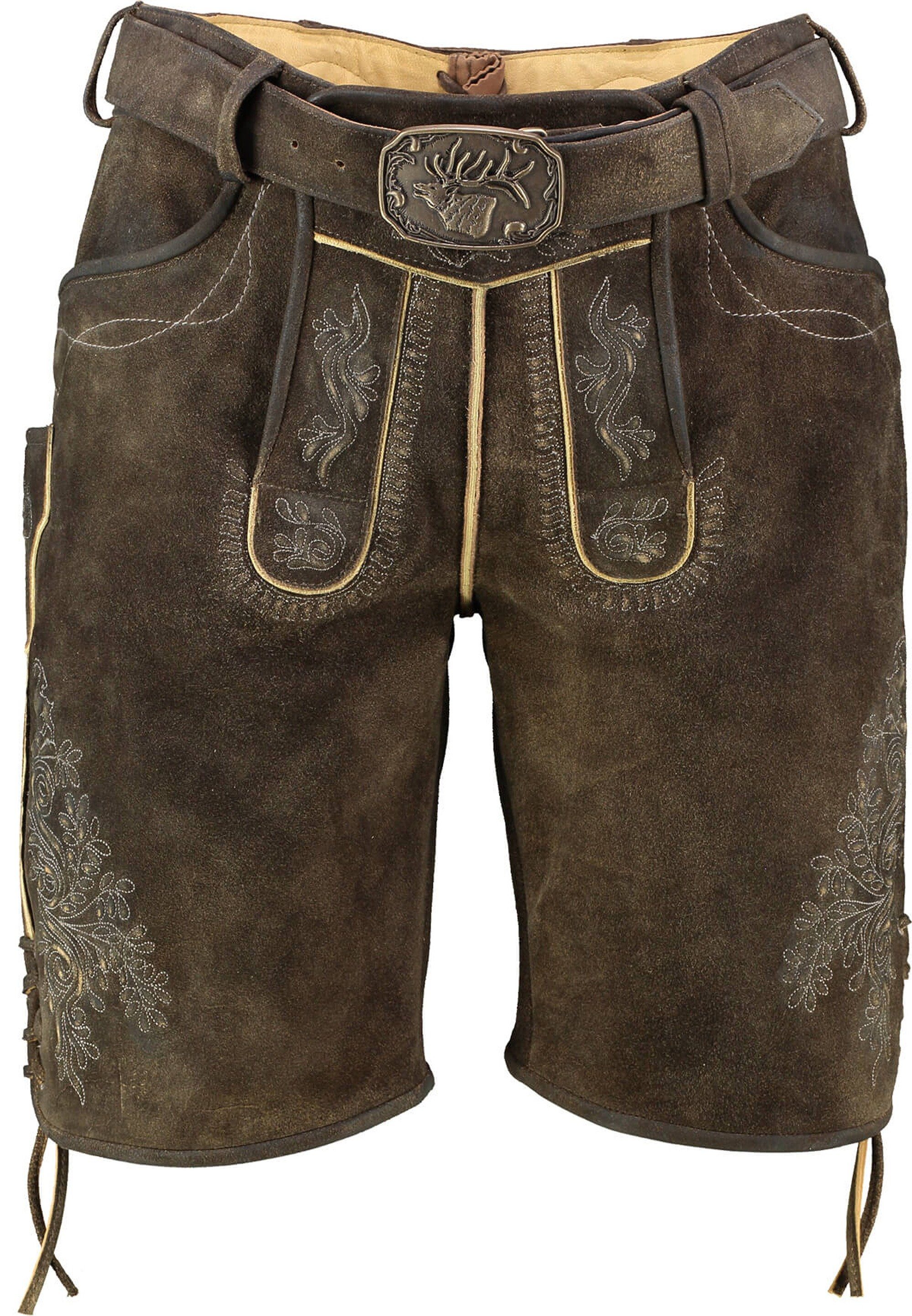 Spieth & Wensky Lederhose SPIETH & WENSKY Leder-Shorts Asper espresso Ziegenleder