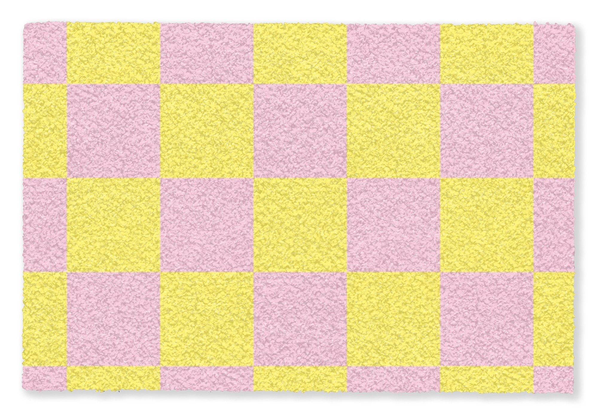 MuchoWow Fußmatte Schachbrettmuster - Gelb - Rosa - Würfel, Rechteckig, innen Schmutzfangmatte, Tür, Schmutzfänger Flur, Teppich 60x40 cm
