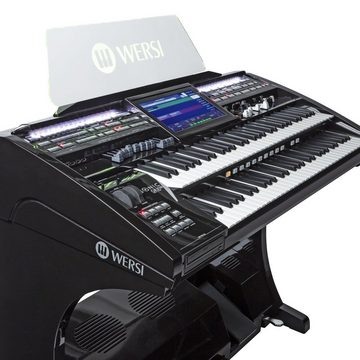 Wersi Orgel, SONIC Orgel OAX500LS Schwarz Metallic inkl. Lautsprecher und Sitzban